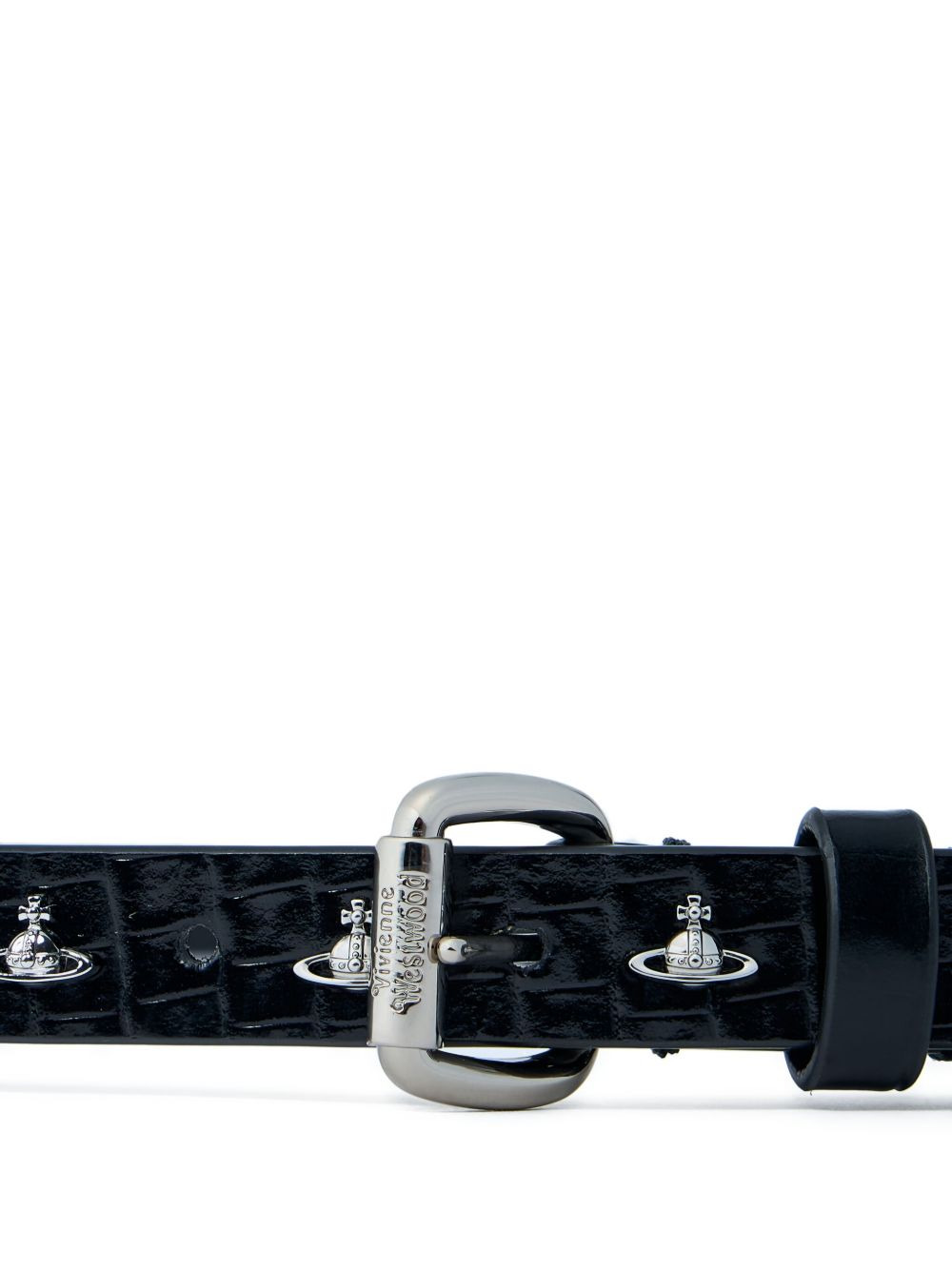 crocodile-effect leather belt - 2