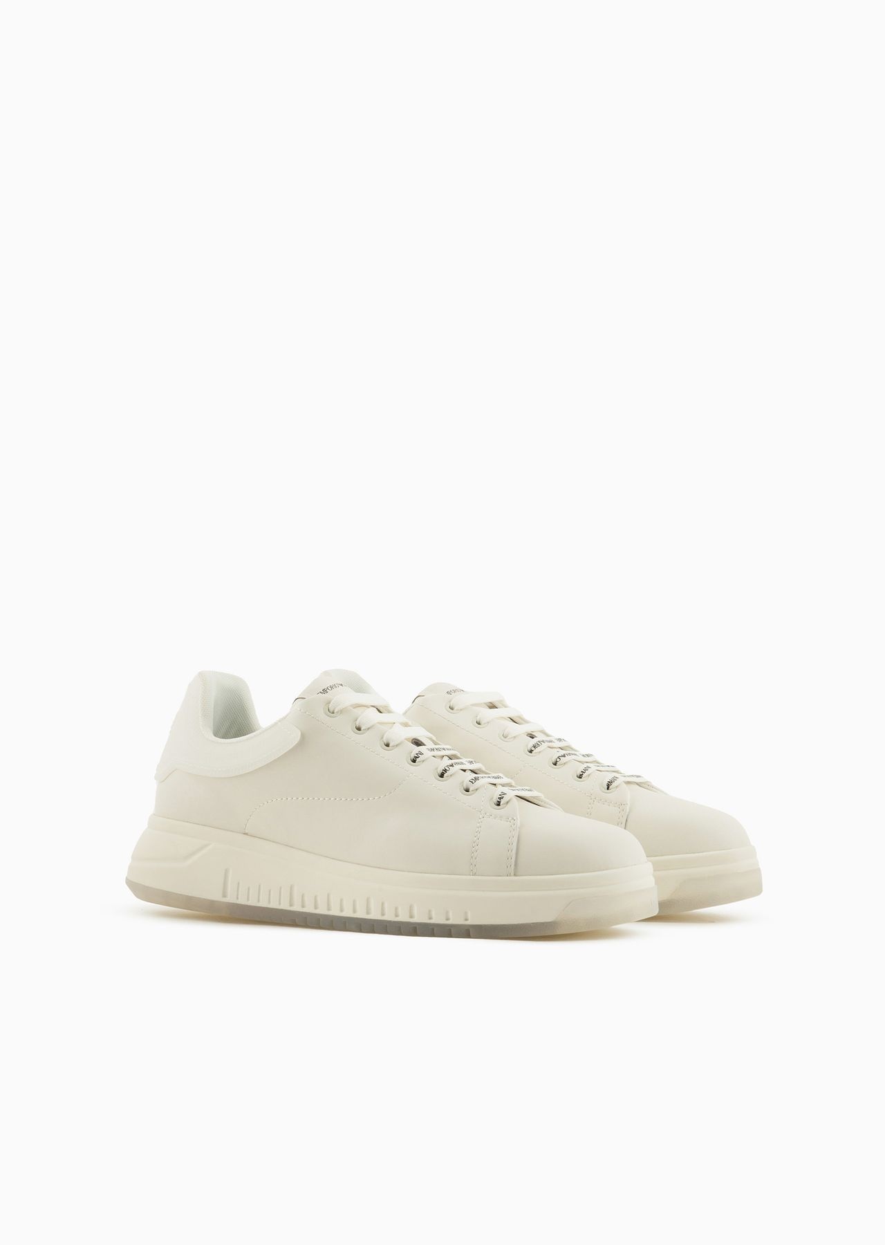 Leather sneakers with semi-transparent back and knurled sole - 3