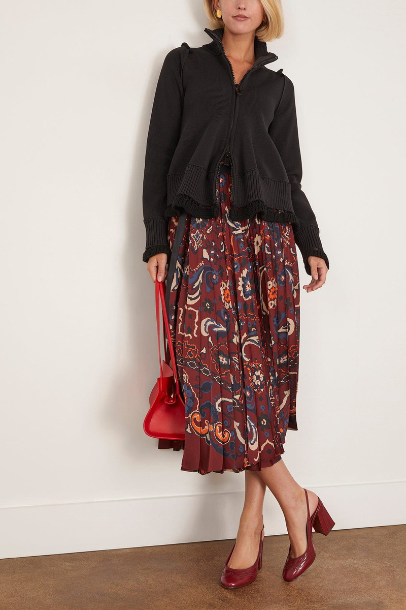 sacai Knit Blouson in Black outlook