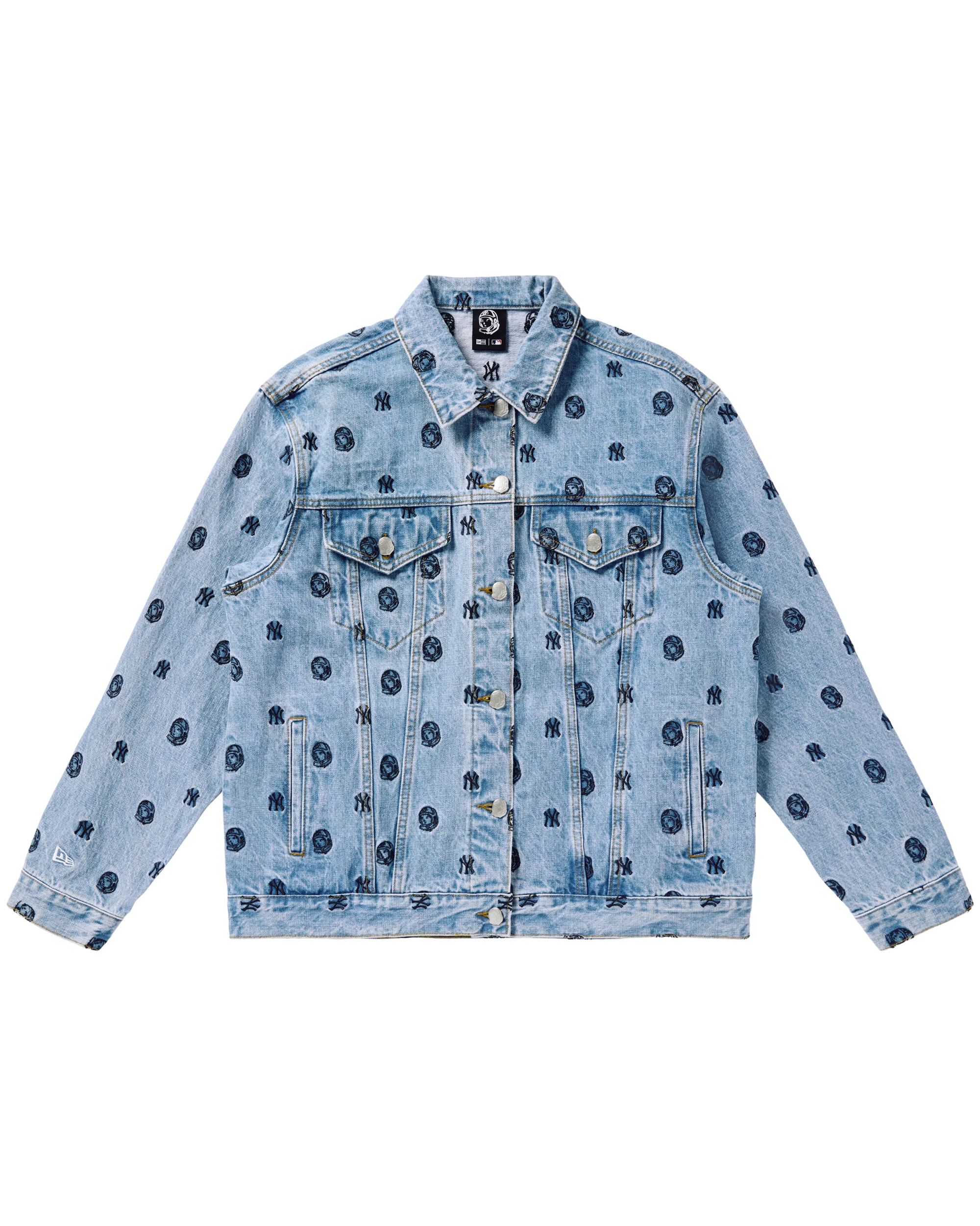 NY YANKEES EMBROIDERED DENIM TRUCKER JACKET - 1