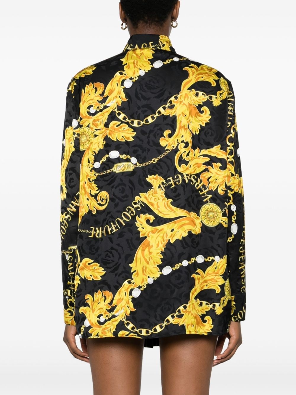 Chain Couture-print satin shirt - 4