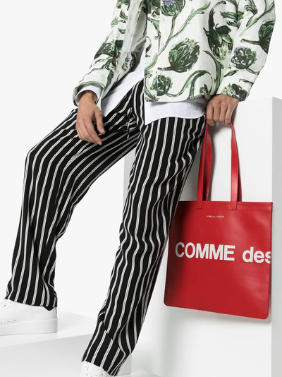 Comme Des Garçons logo print tote bag outlook