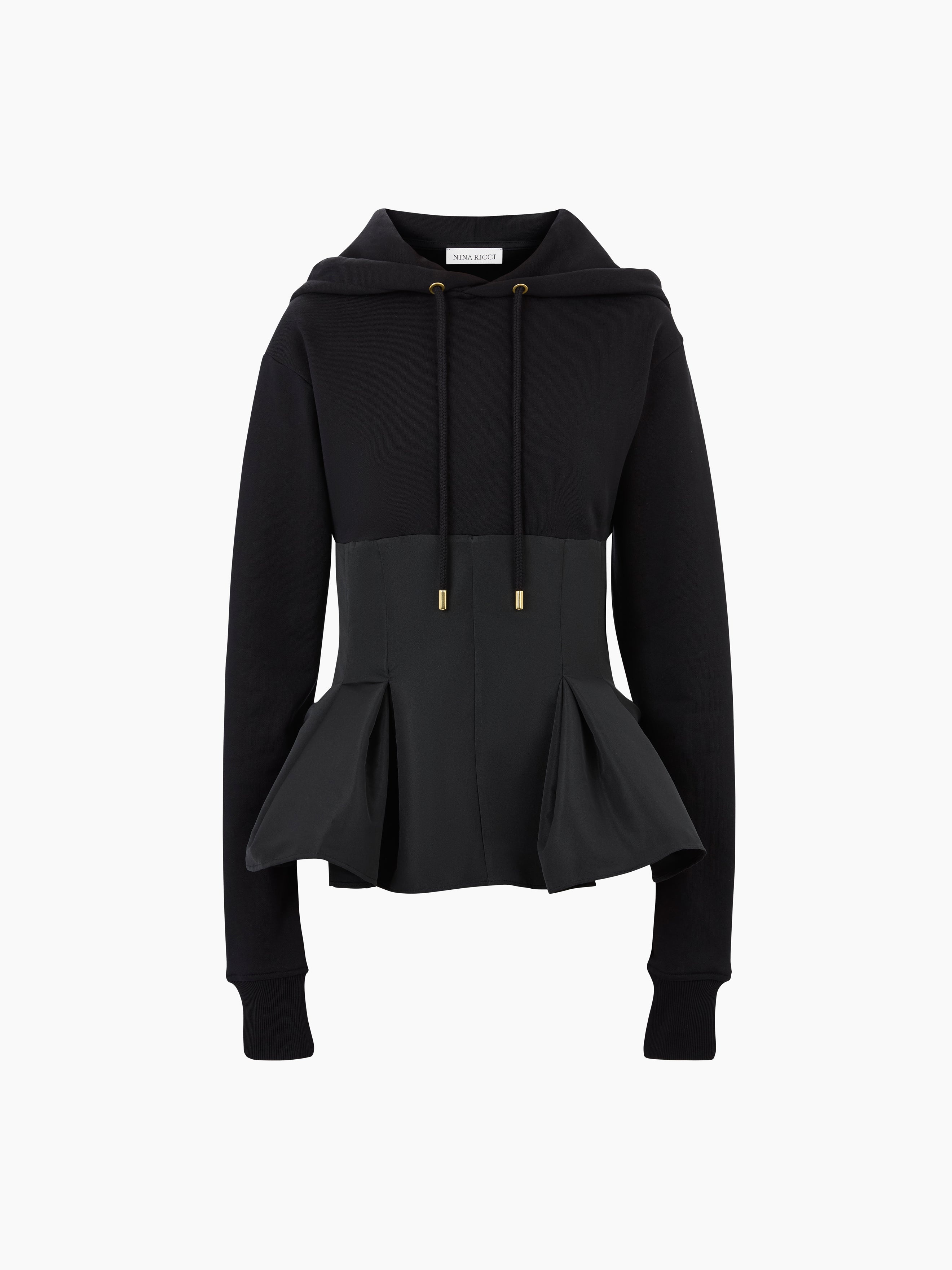 HOODIE WITH CONTRASTING PEPLUM - 5