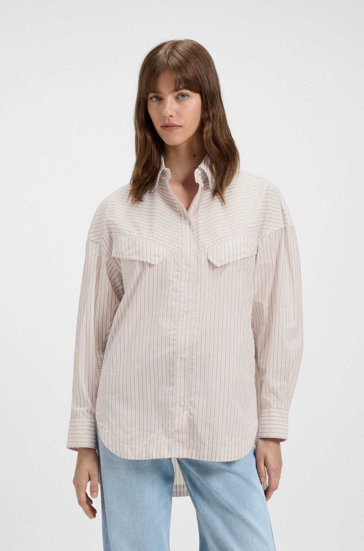 OVERSIZE-FIT BLOUSE IN STRIPED COTTON - 2