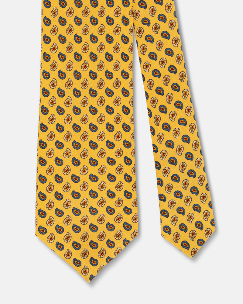 J. PRESS MADE-IN-ENGLAND YELLOW TOSSED PINE FOULARD TIE outlook