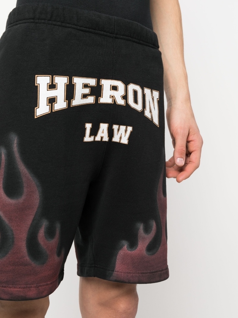 flame-print cotton shorts - 5