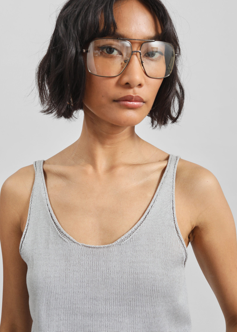 Islay Open-Back Knit Tank - Grey 5
