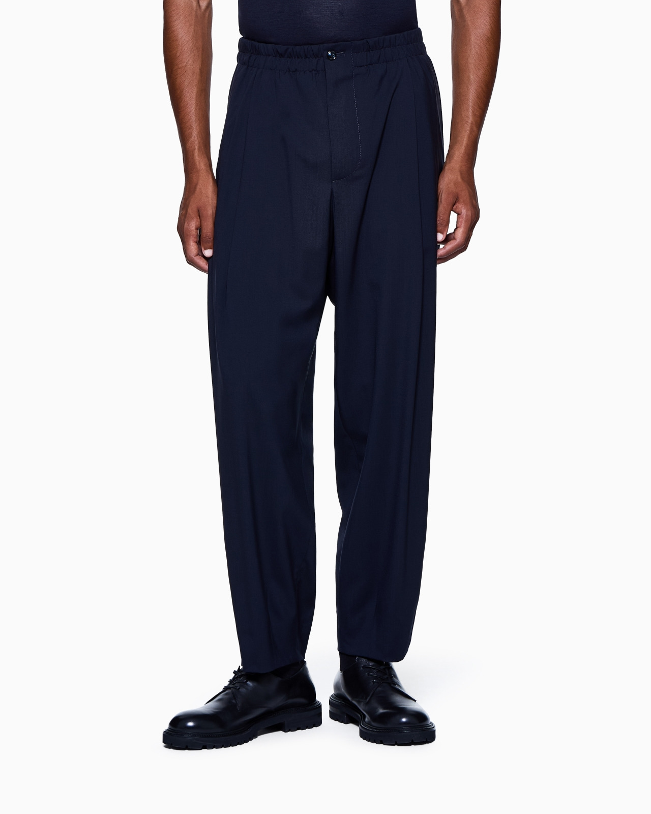 SINGLE-PLEAT LIGHTWEIGHT WOOL-CANVAS TROUSERS - 4