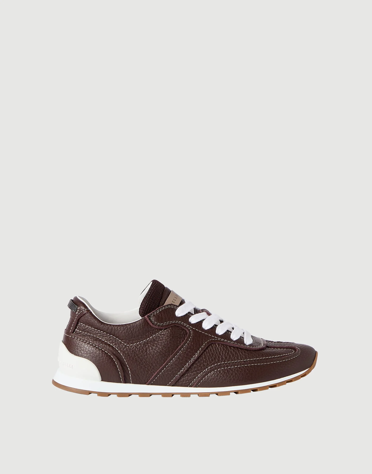Grained soft leather runners with shiny loops - 1