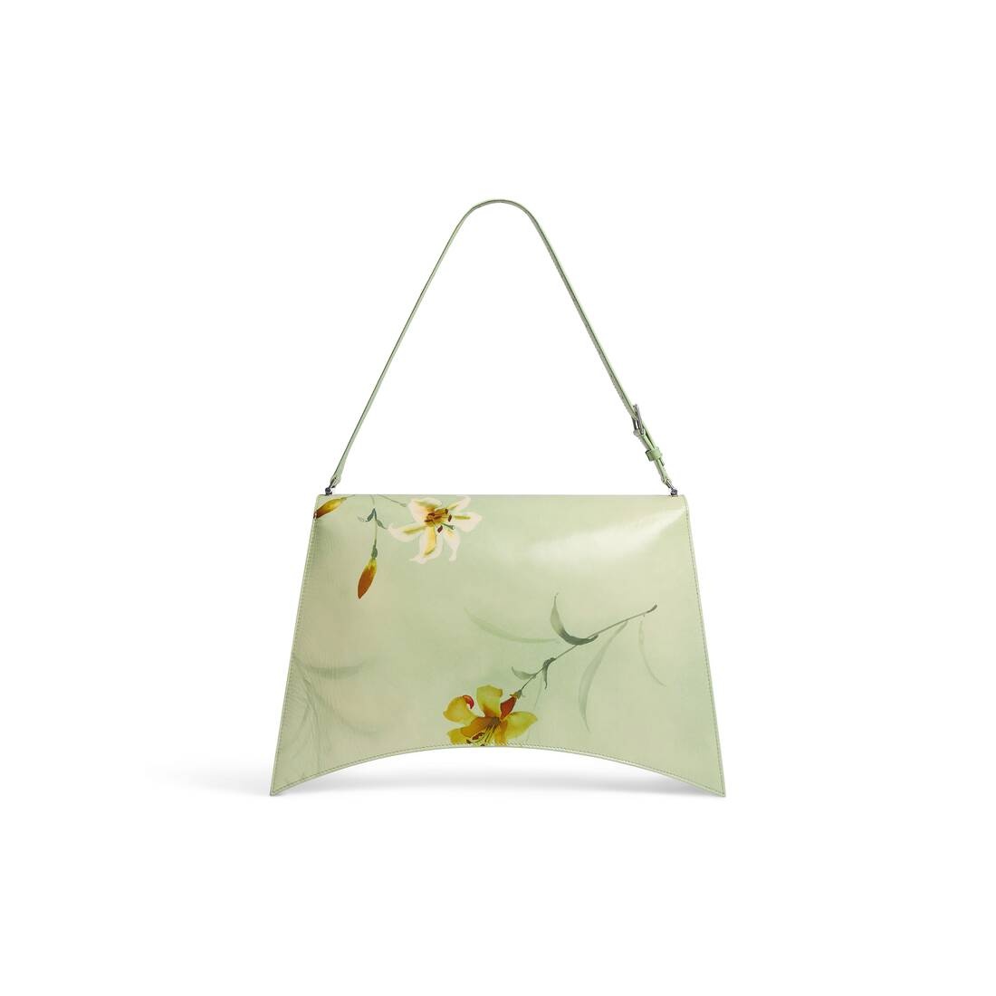 Women's Crush Large Sling Bag With Lilies Print in Green - 6