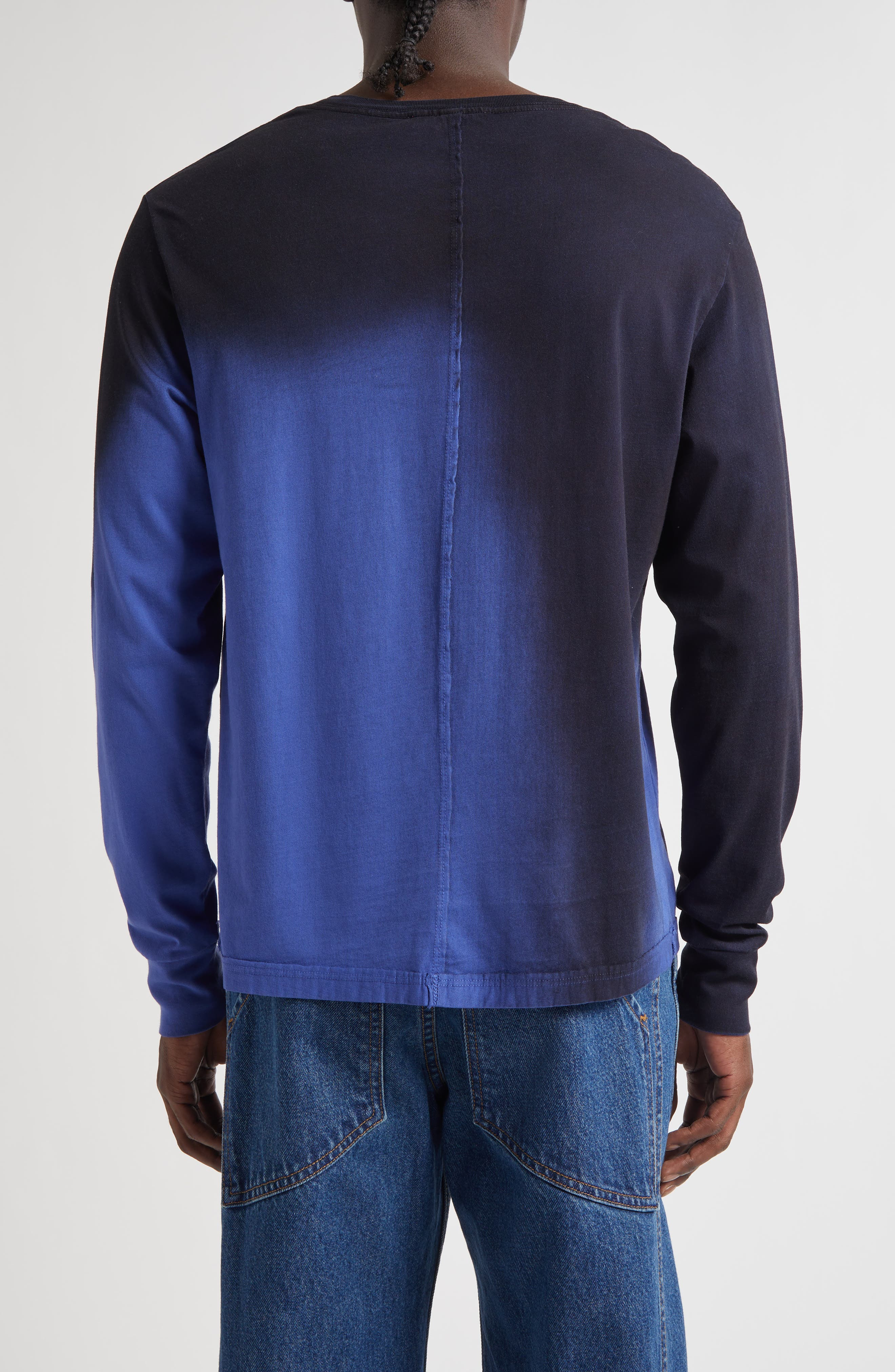 Eckhaus Latta Lapped Long Sleeve Cotton T-Shirt in Shadow at Nordstrom - 3