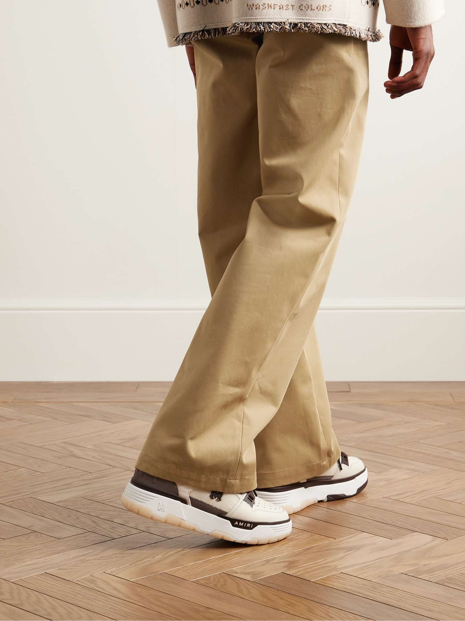Wide-Leg Logo-Embroidered Cotton-Drill Chinos - 4