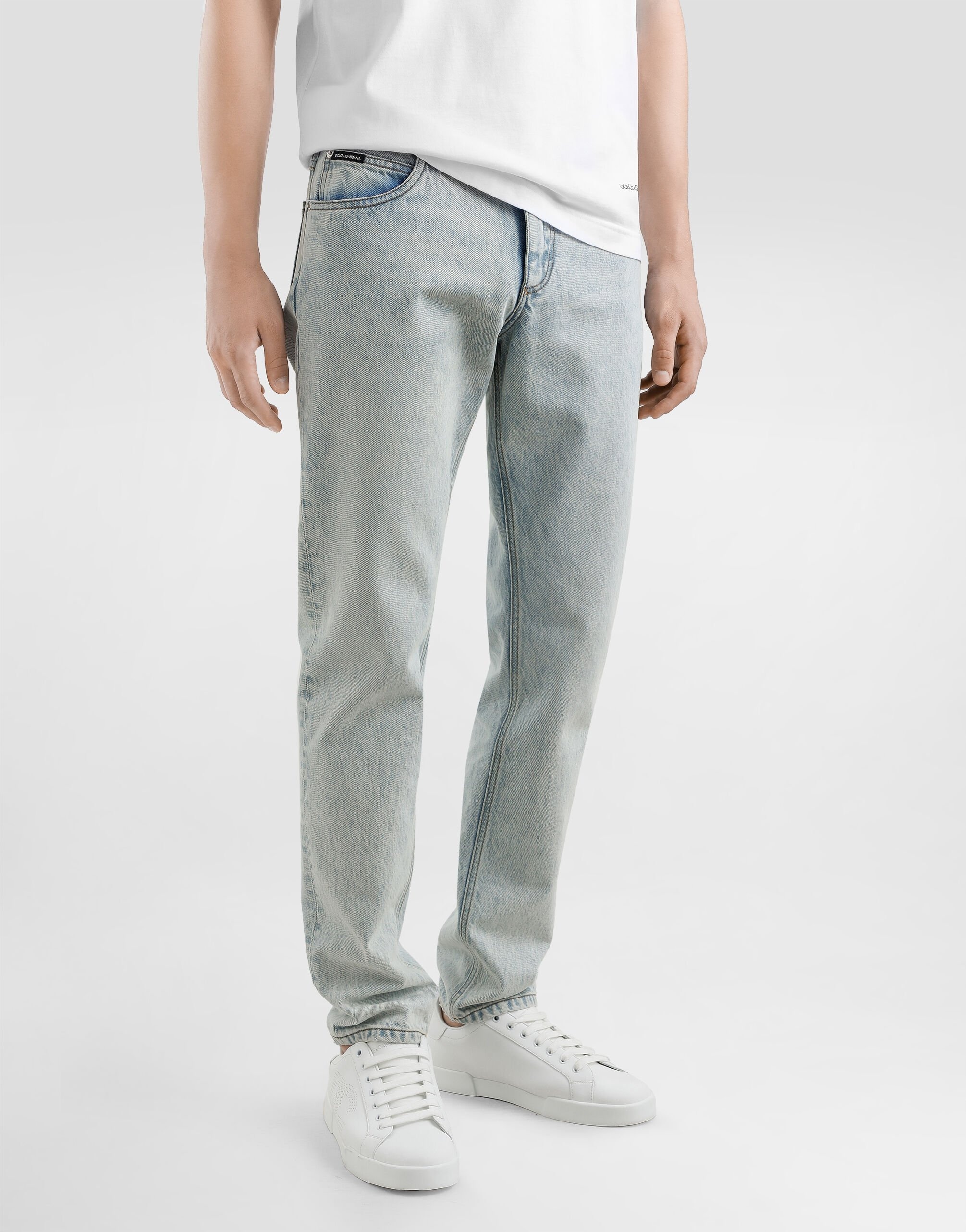 Regular-fit cotton jeans with tag - 4