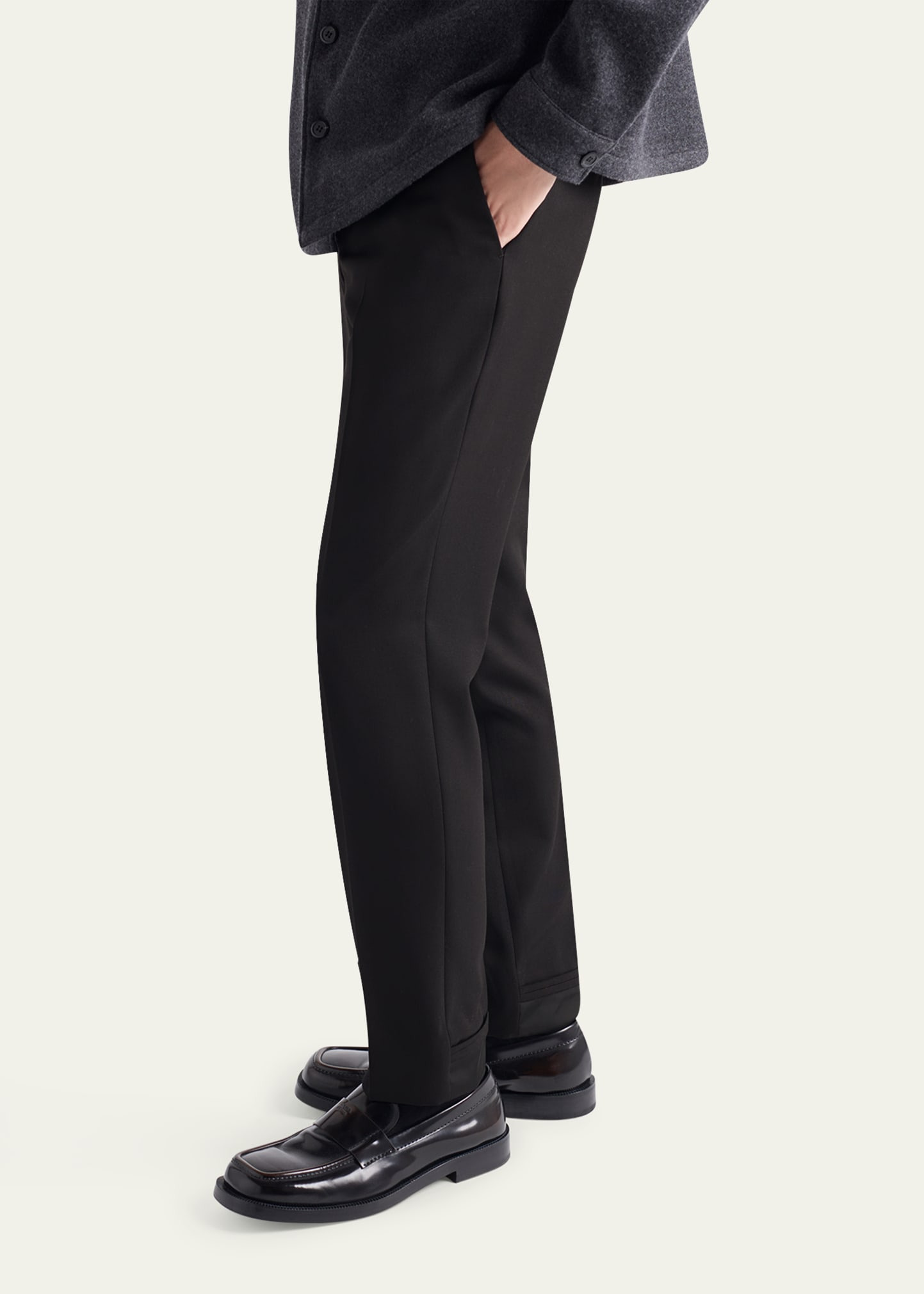 Men's Gabardine Tapered Flat-Front Pants - 4