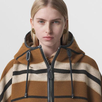 Burberry Stripe Wool Oversized Hooded Poncho – Online Exclusive outlook