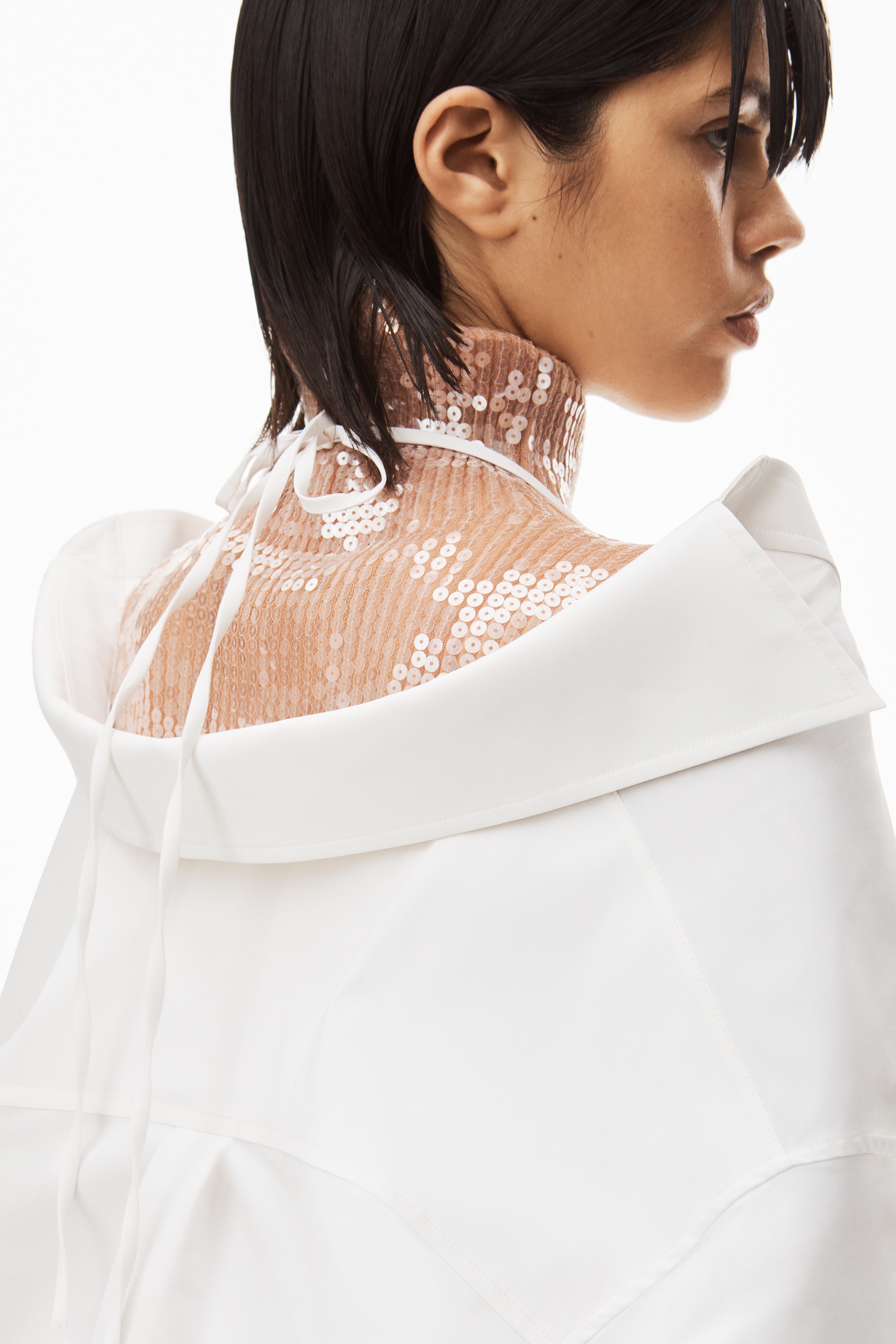 LAYERED BIKINI SHIRT IN POPLIN SWIM - 5