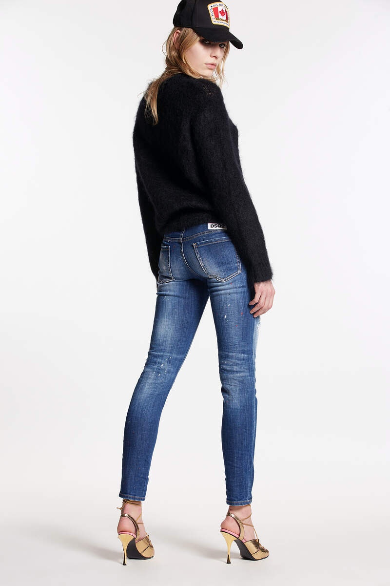 MEDIUM RED SPOTS WASH JENNIFER JEANS - 2