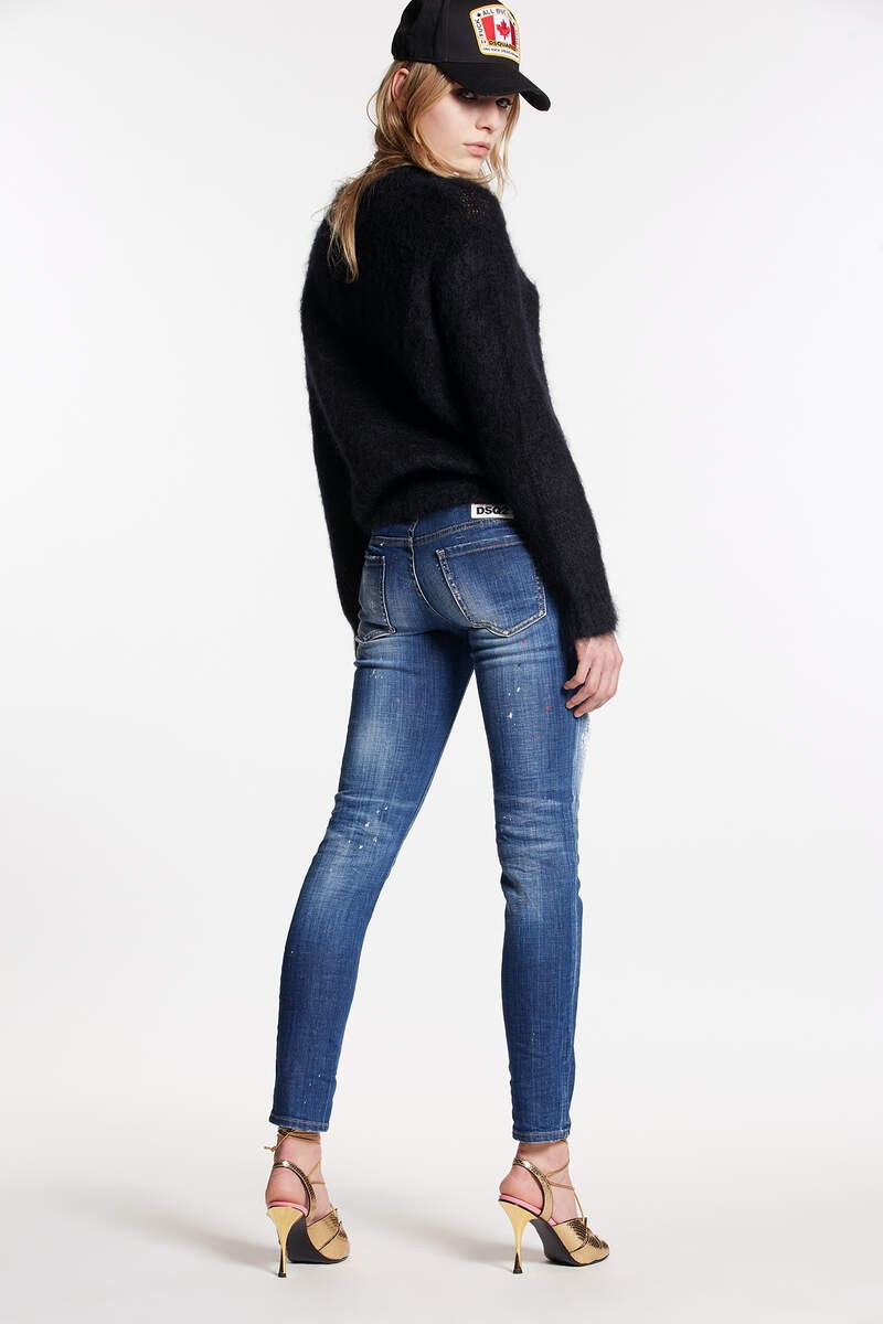 DSQUARED2 MEDIUM RED SPOTS WASH JENNIFER JEANS outlook