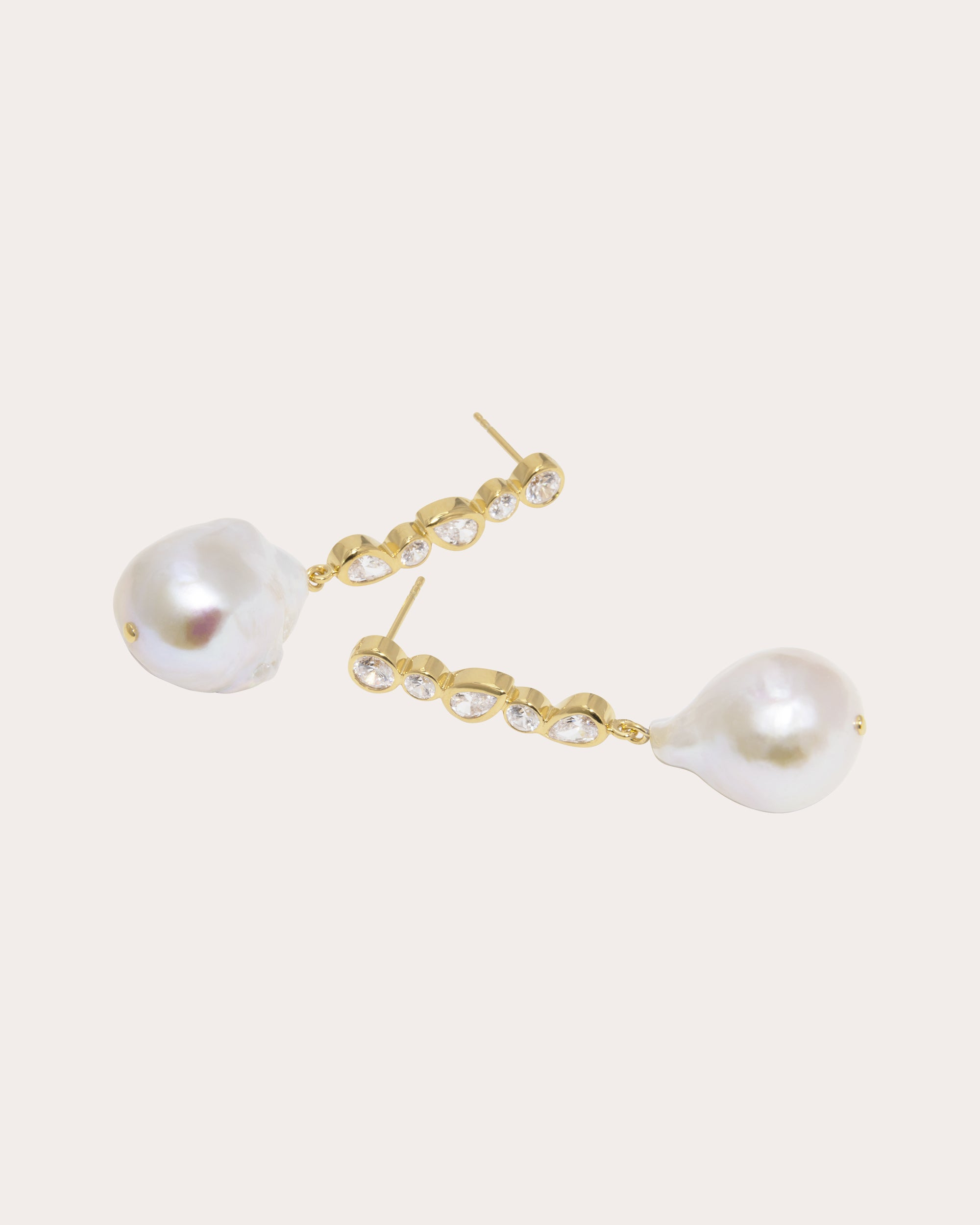 Pitter-Patter 18K Gold Vermeil Cubic Zirconia and Pearl Earrings - 4