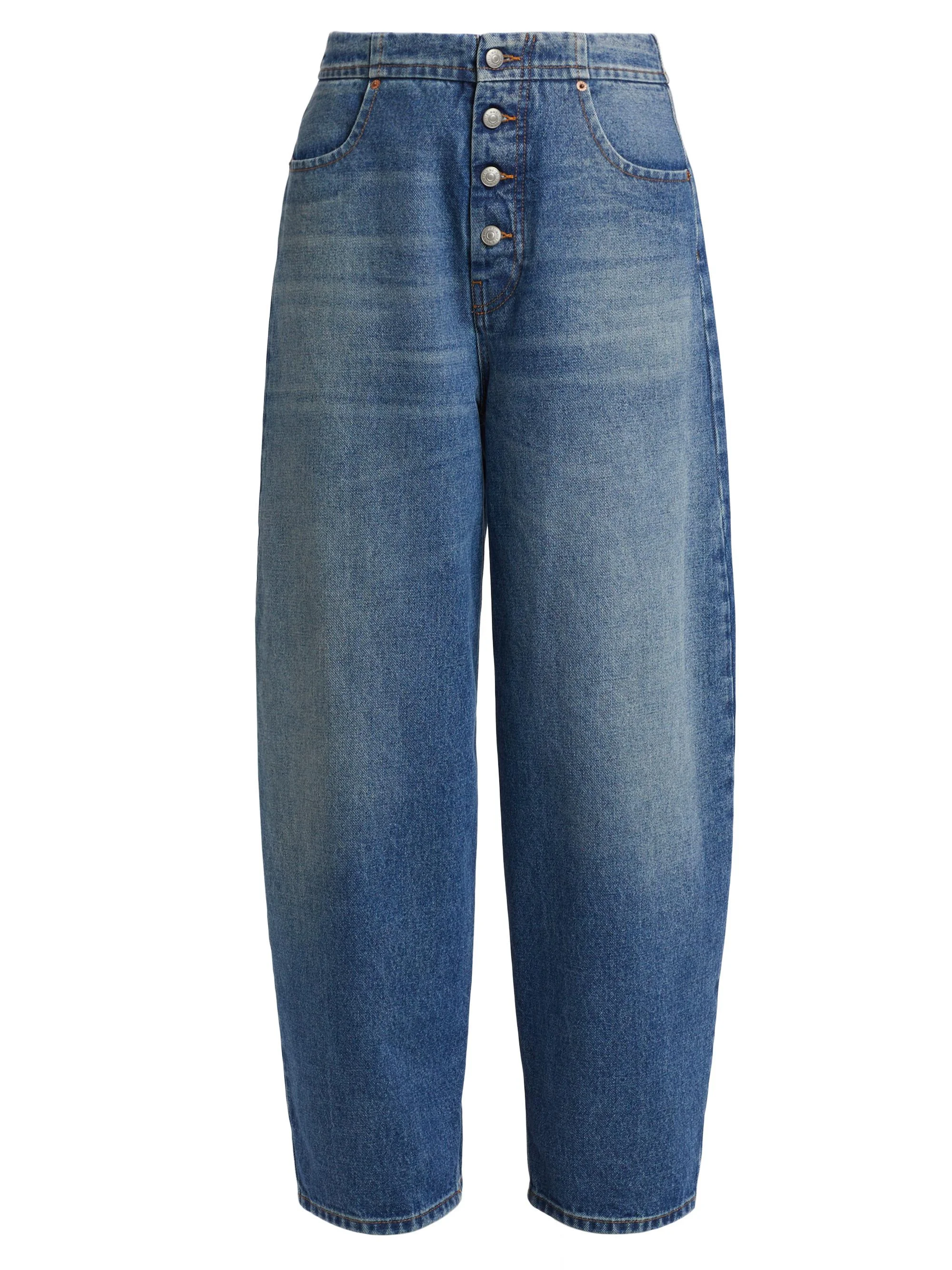 Women's High-Rise Straight-Leg Jeans - Medium Blue - 1