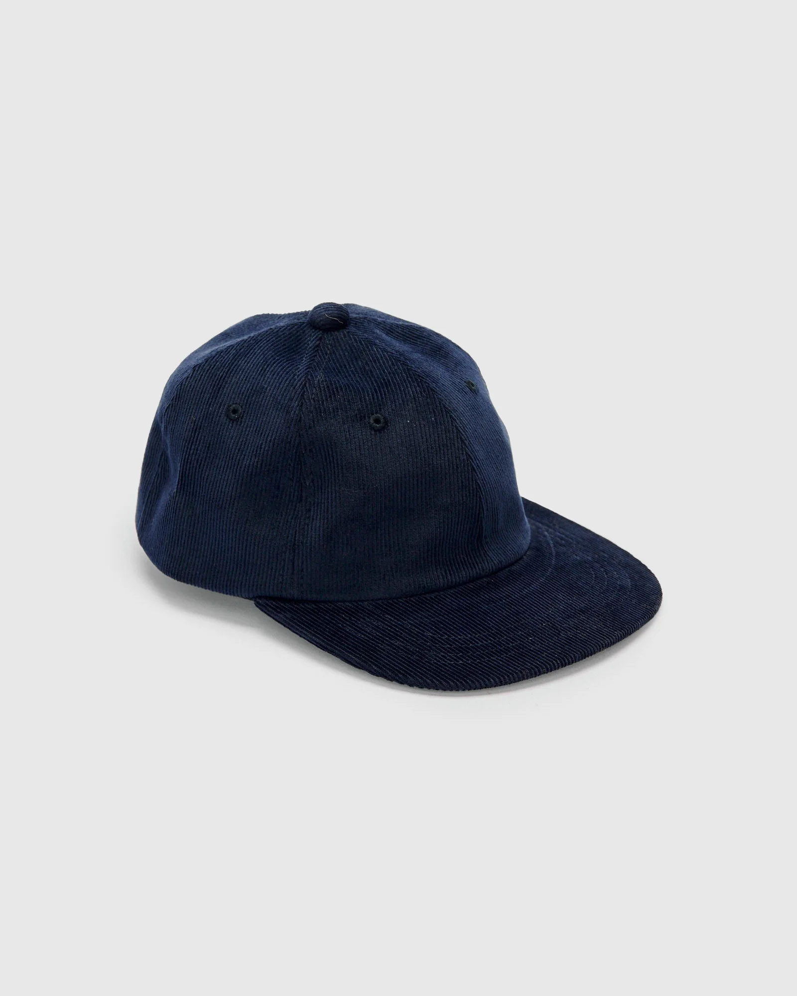 6-Panel Regimental Strap Corduroy Cap in Navy - 1
