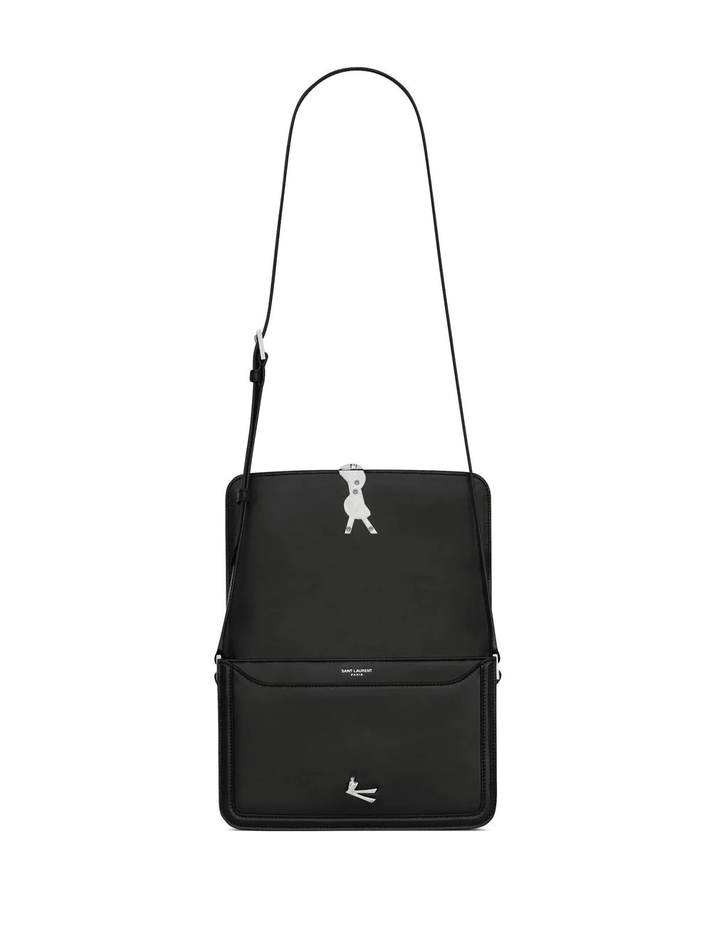 monogram-logo leather messenger bag - 5