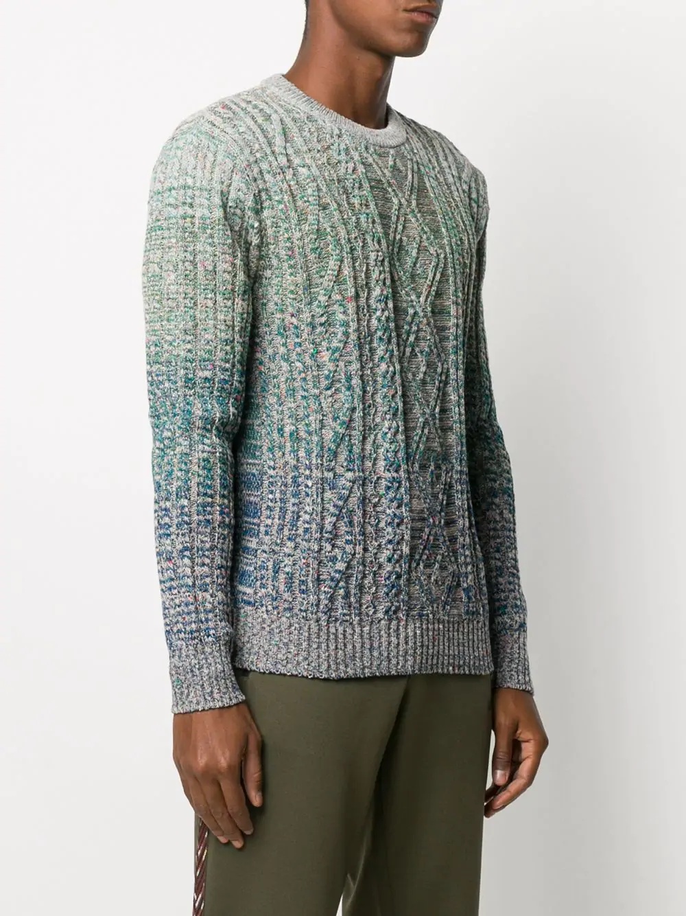 gradient cable knit jumper - 3