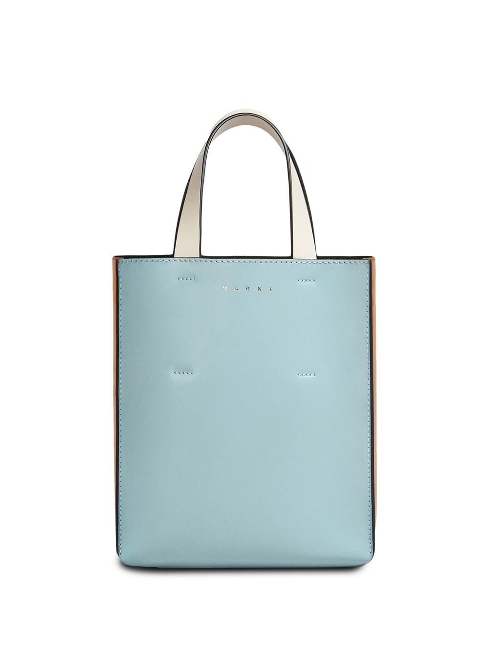 two-tone leather tote bag - 1