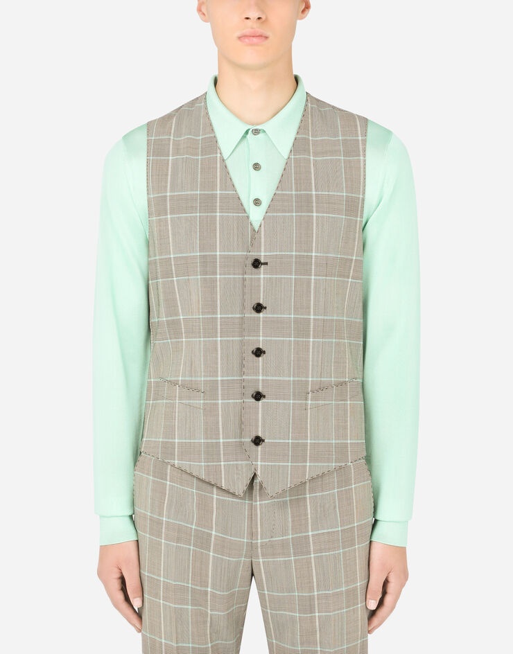 Three-piece glen plaid Beat-fit suit - 4