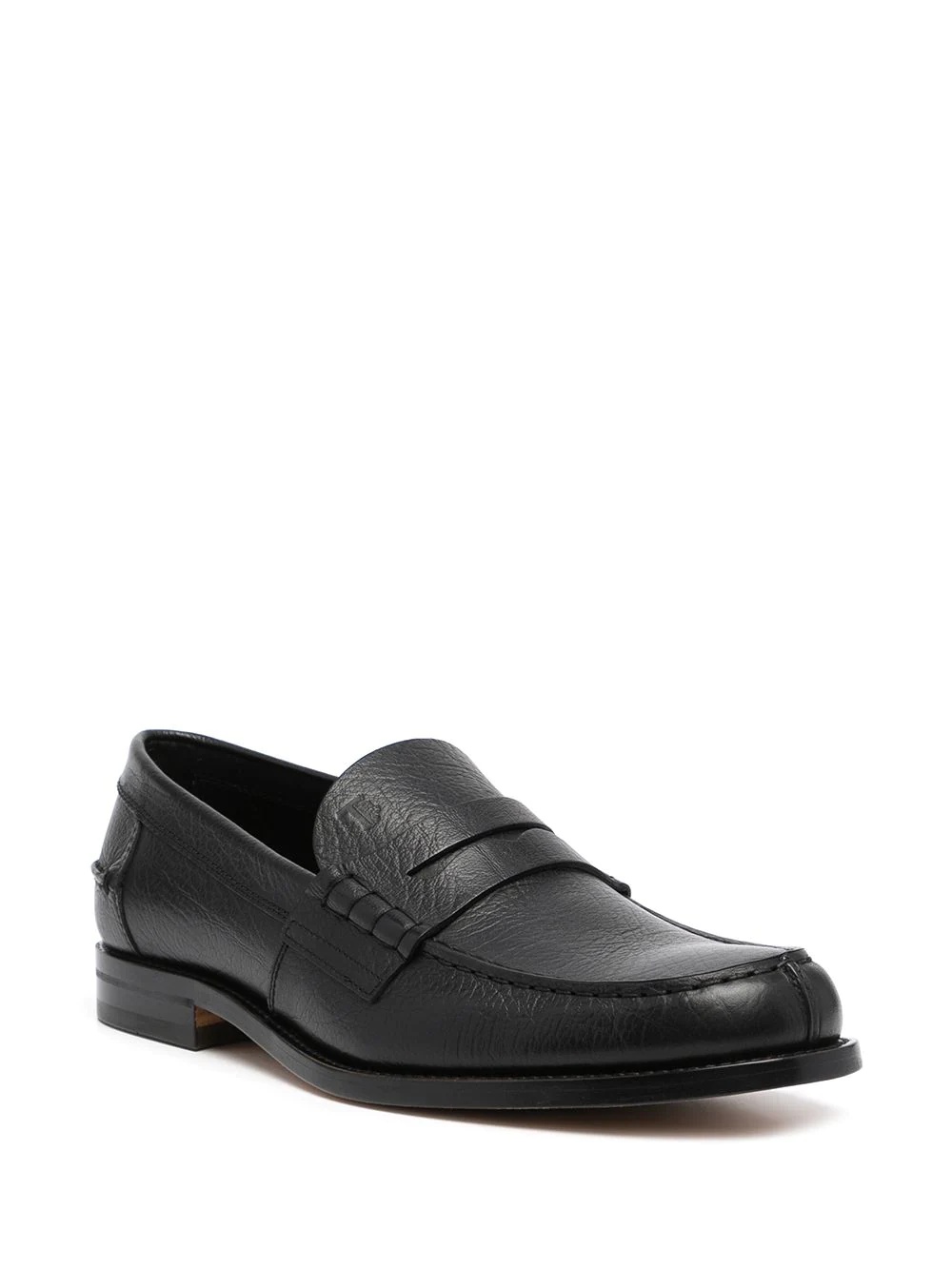 round-toe crinkled-finish loafers - 2