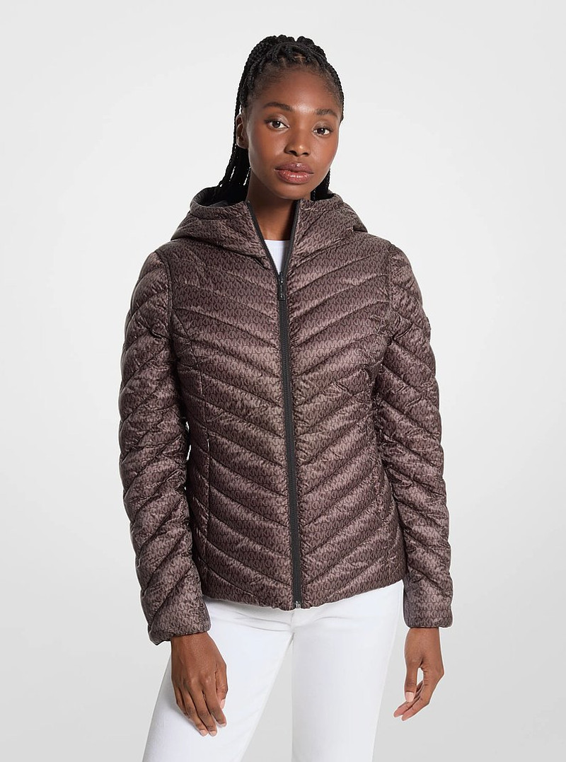 Chevron Logo Print Quilted Nylon Reversible Jacket 3