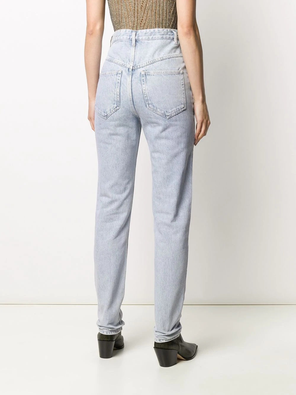 high-rise pleat panel jeans - 4