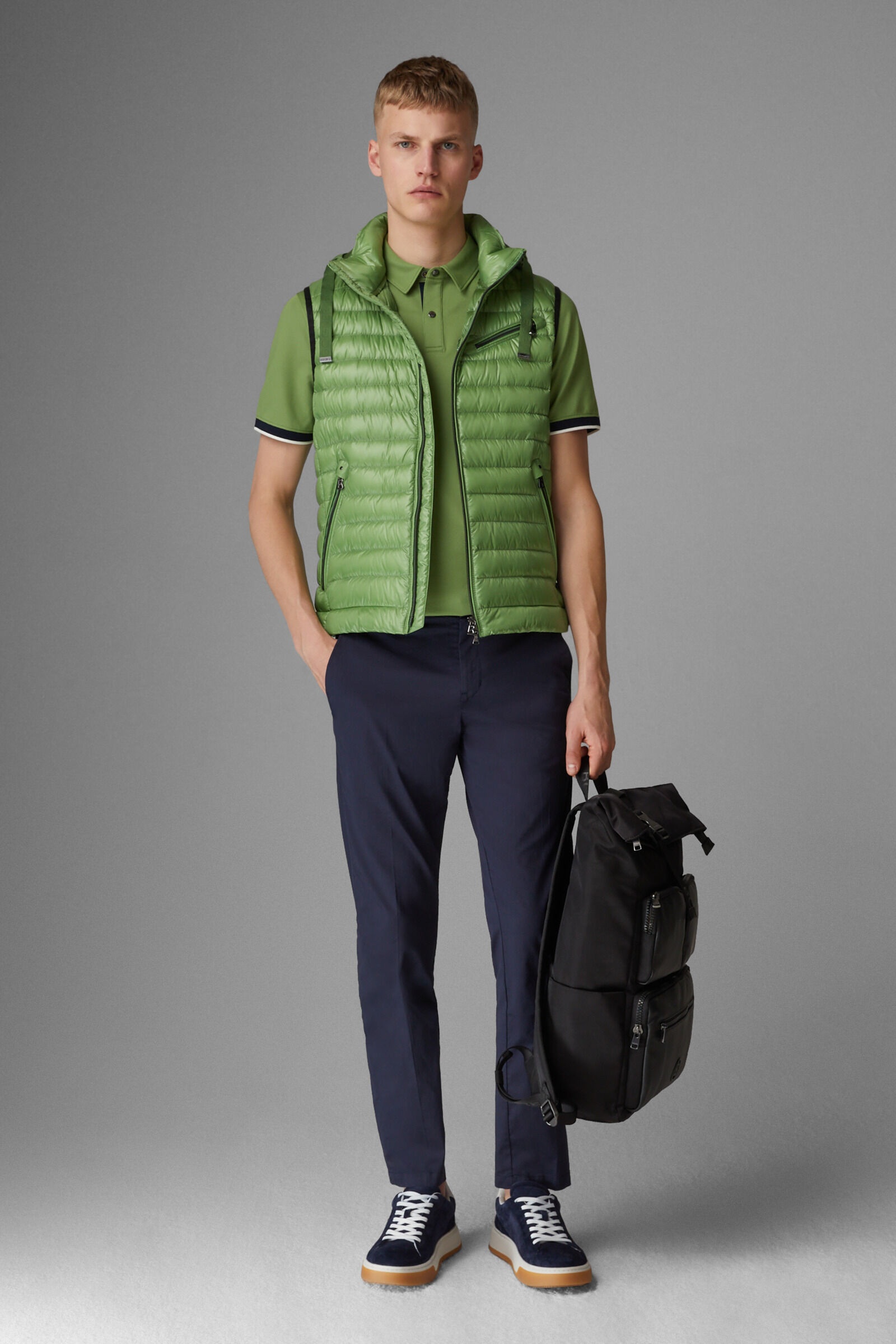 Lonne lightweight down vest in Apple/Green - 4