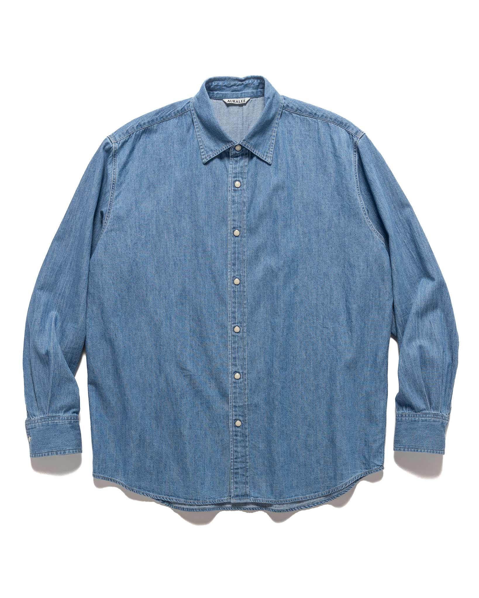 Selvedge Super Light Denim Shirt Washed Indigo - 1