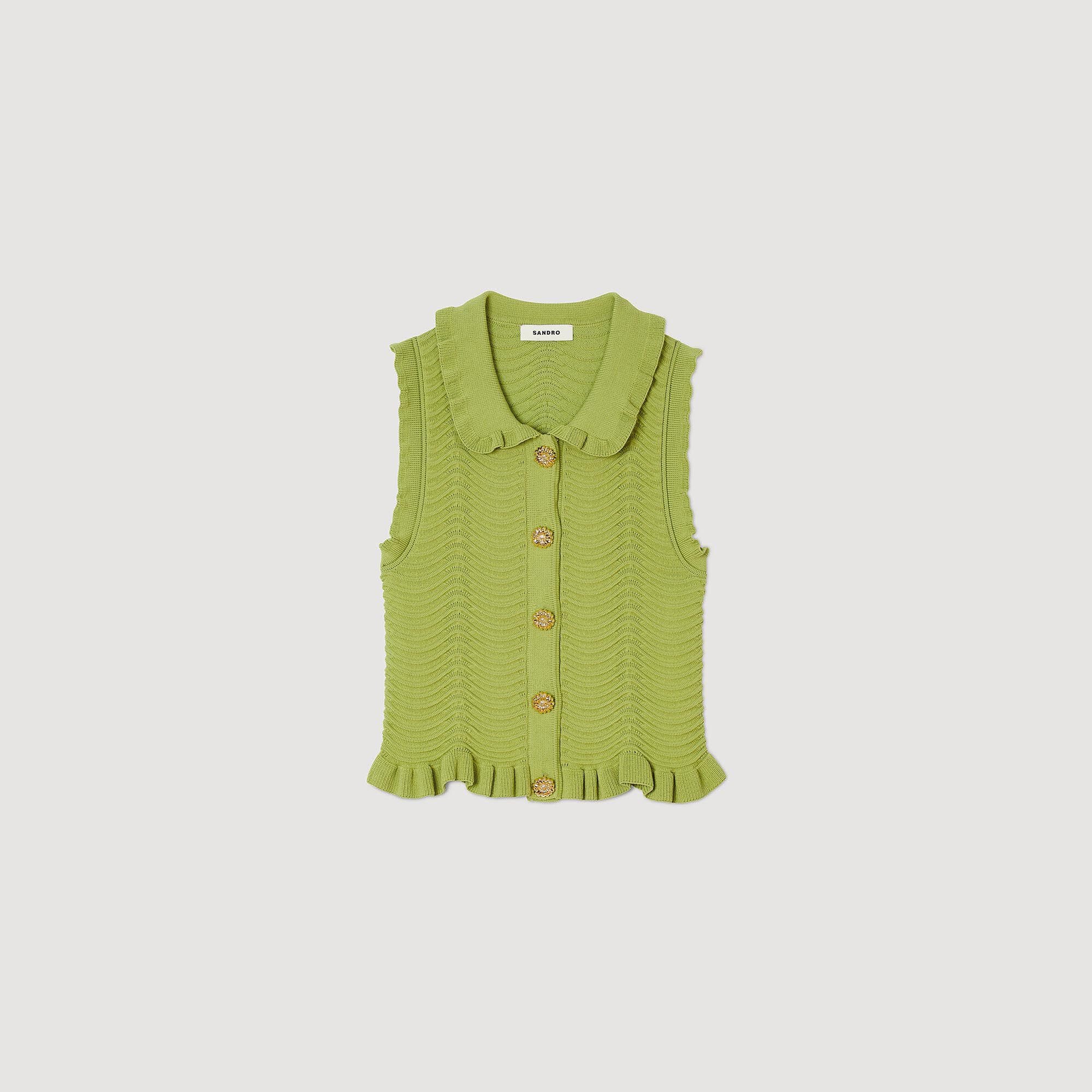 SLEEVELESS KNIT TOP - 1