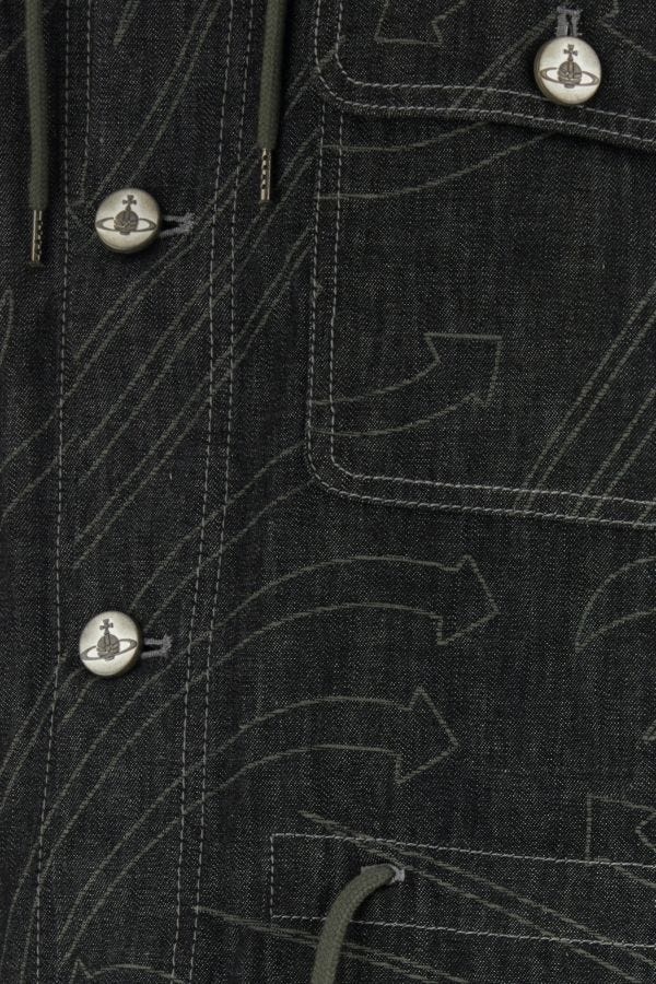 Embroidered denim trench coat - 3