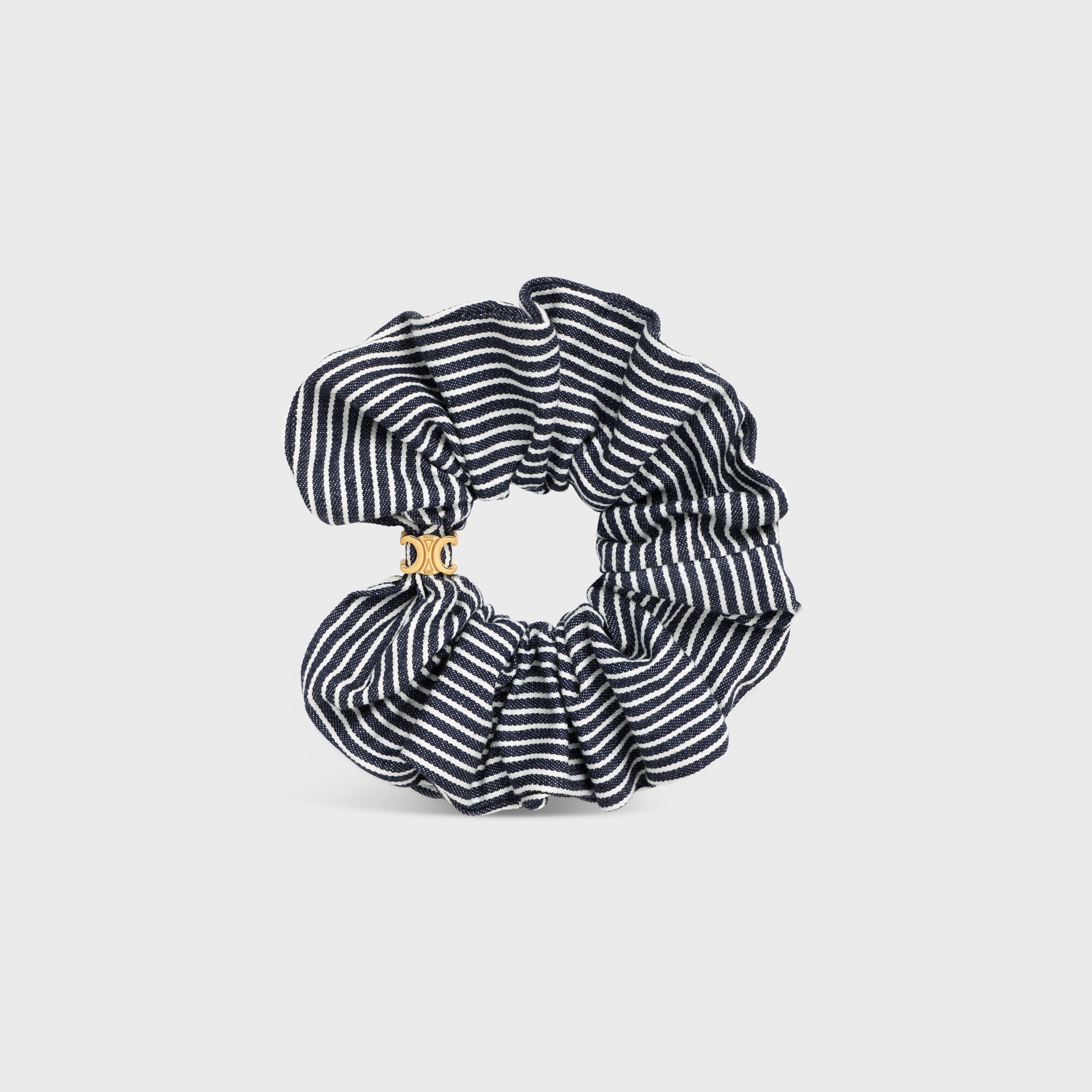 Celine Scrunchy Stripes in Cotton and Brass with Gold Finish - 1