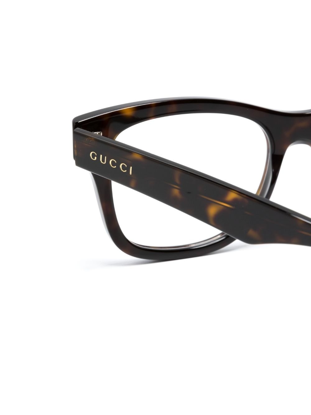 tortoiseshell-effect rectangle-frame glasses - 3