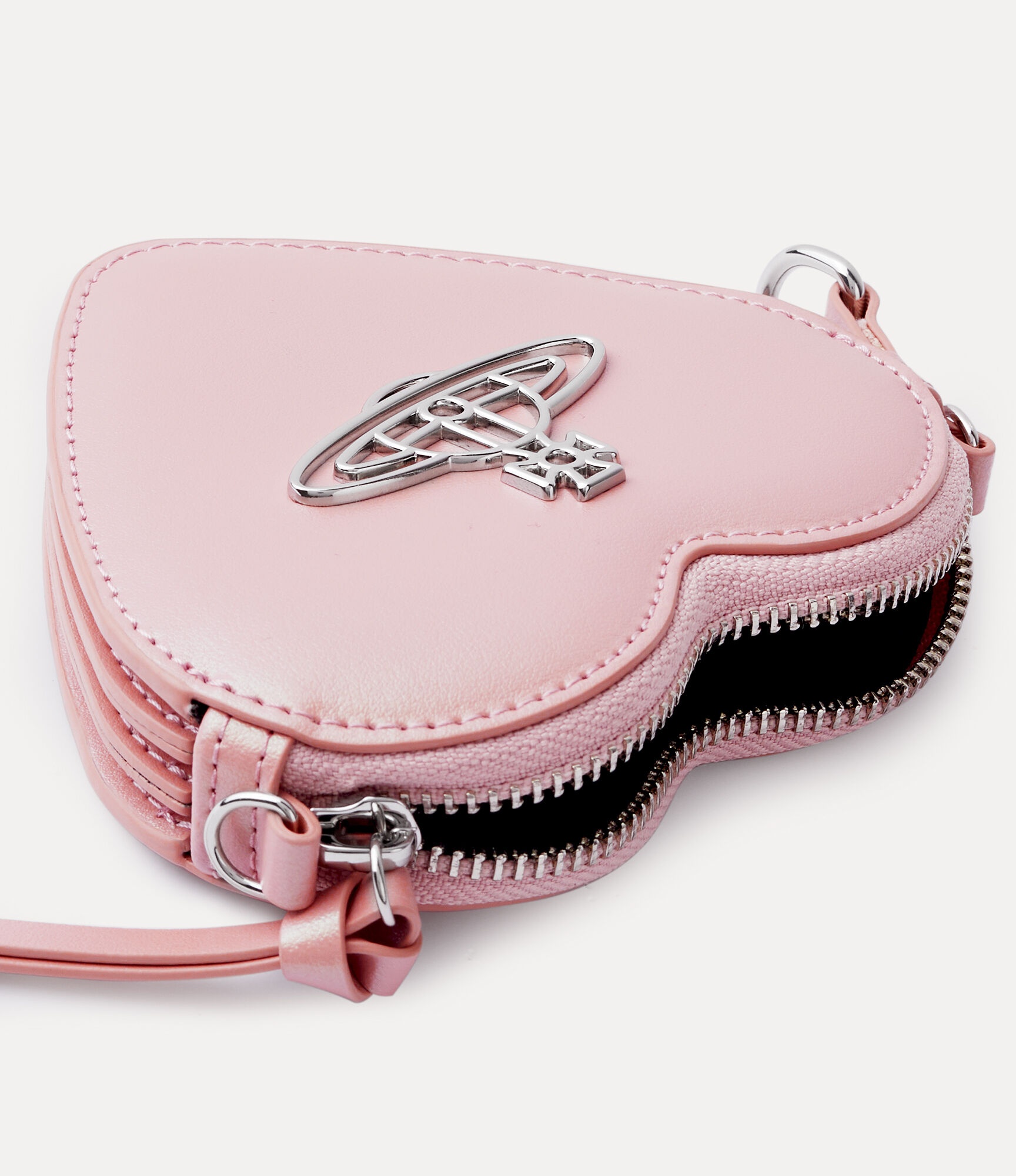 PEARLISED LEATHER THIN LINE ORB HEART WRISTLET - 3