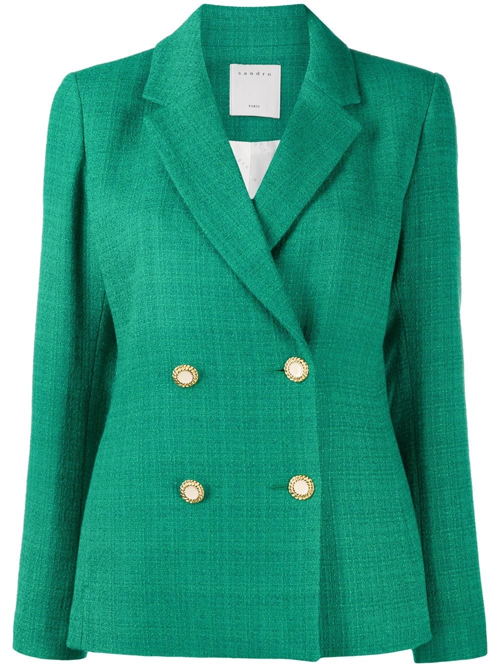 fitted double-breasted blazer - 1