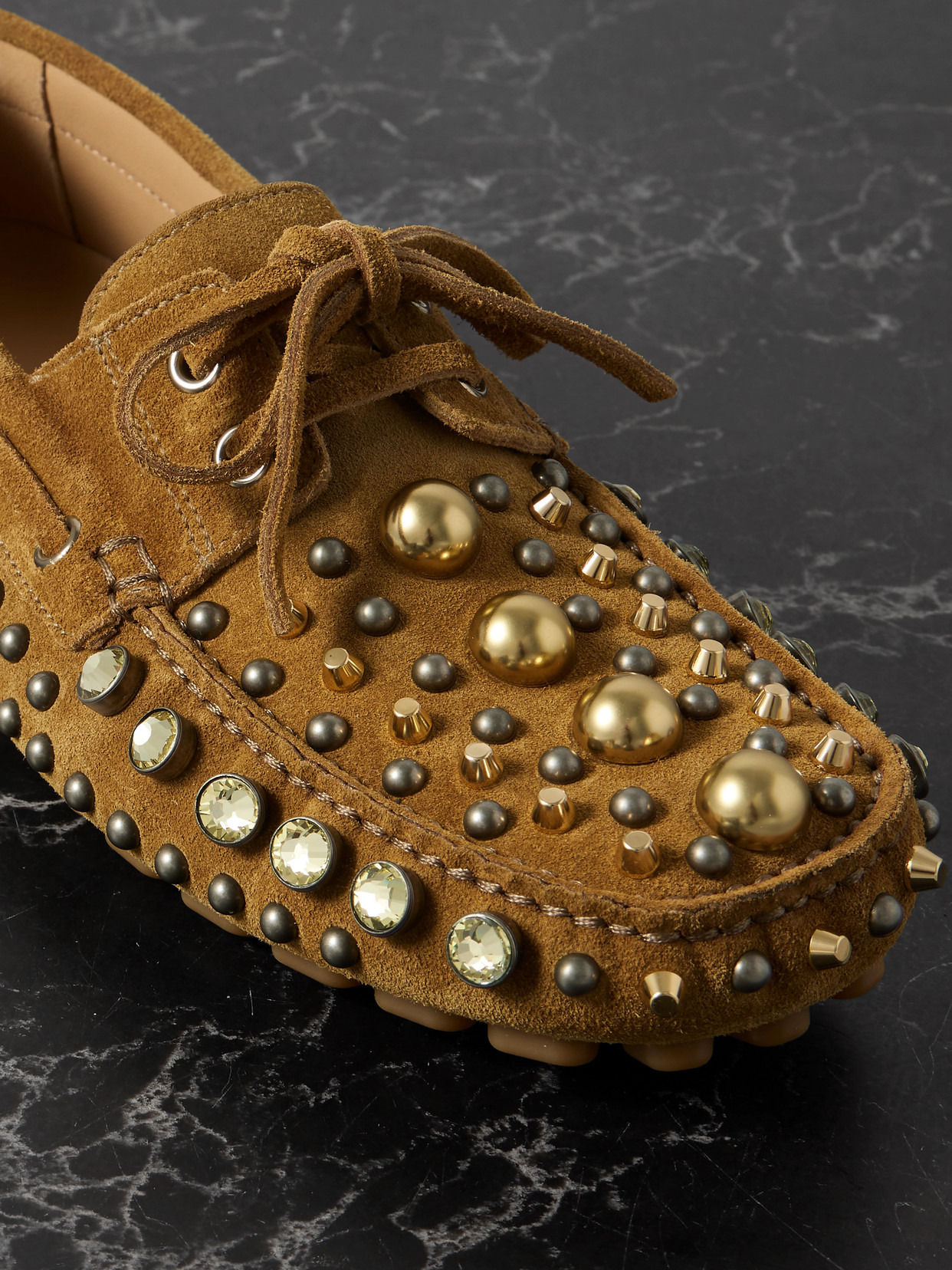 Fastaway Embellished Suede Loafers - 4