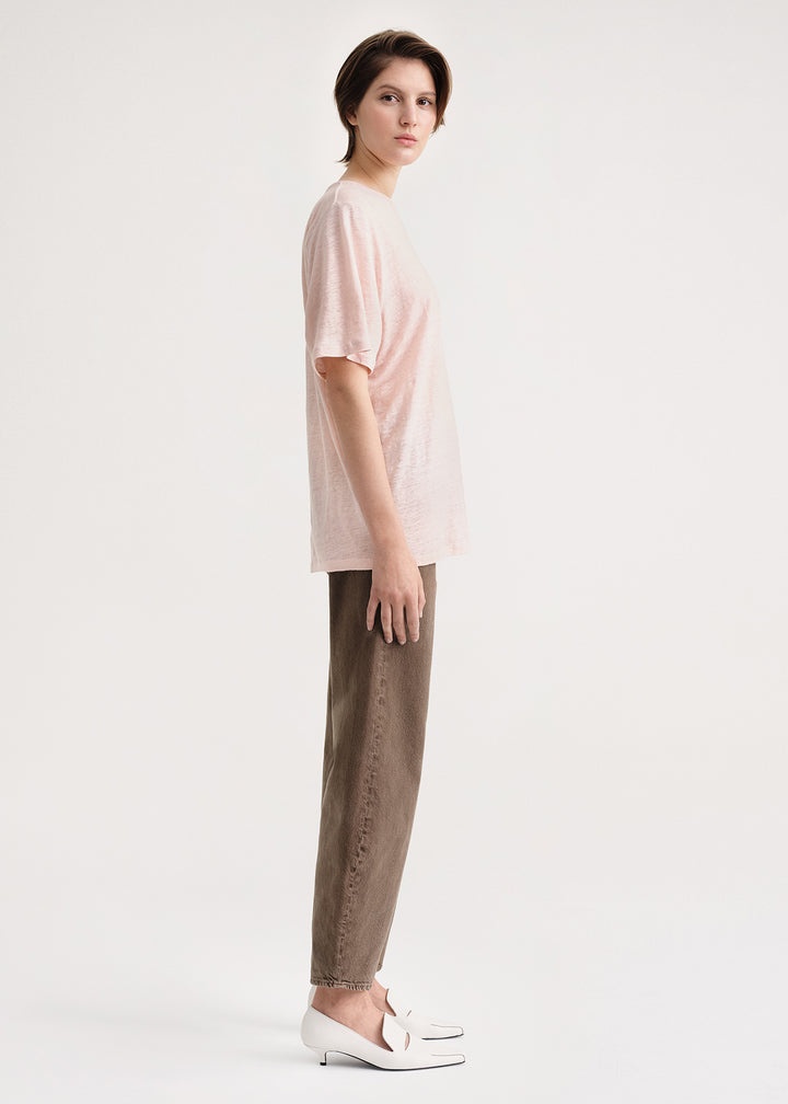 Oversized linen tee powder - 3