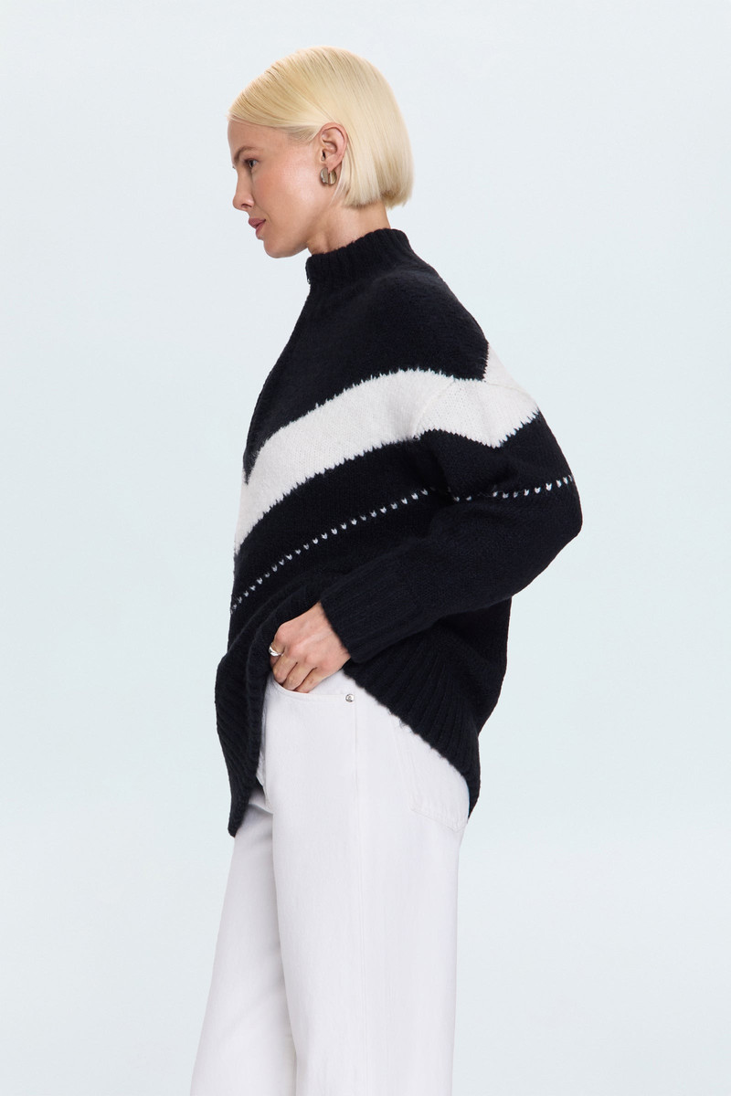 PISTOLA ARDEN CHEVRON COLORBLOCK SWEATER - BLACK VANILLA ICE outlook