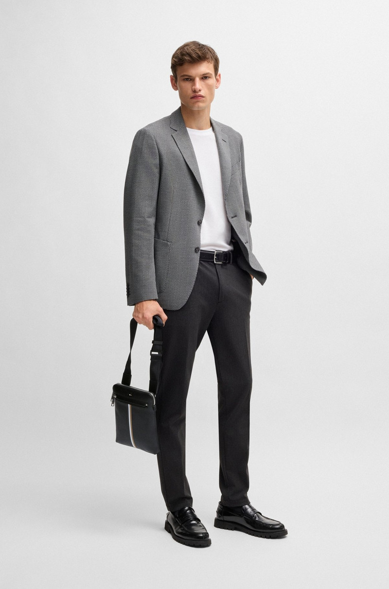 BOSS FAUX-LEATHER ENVELOPE BAG WITH SIGNATURE STRIPE outlook