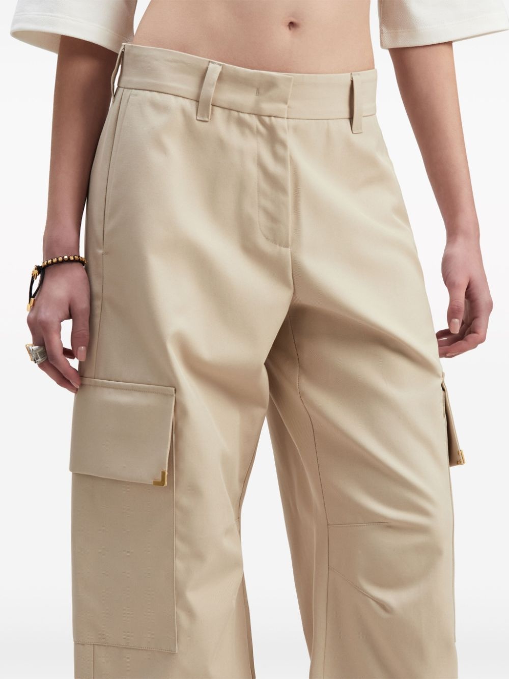 carrot-cut cotton trousers - 6