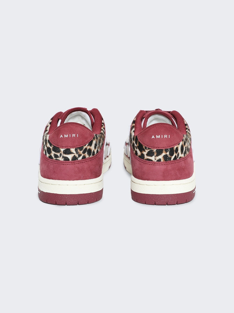 AMIRI Skel Top Low Sneaker Burgundy And Leopard outlook