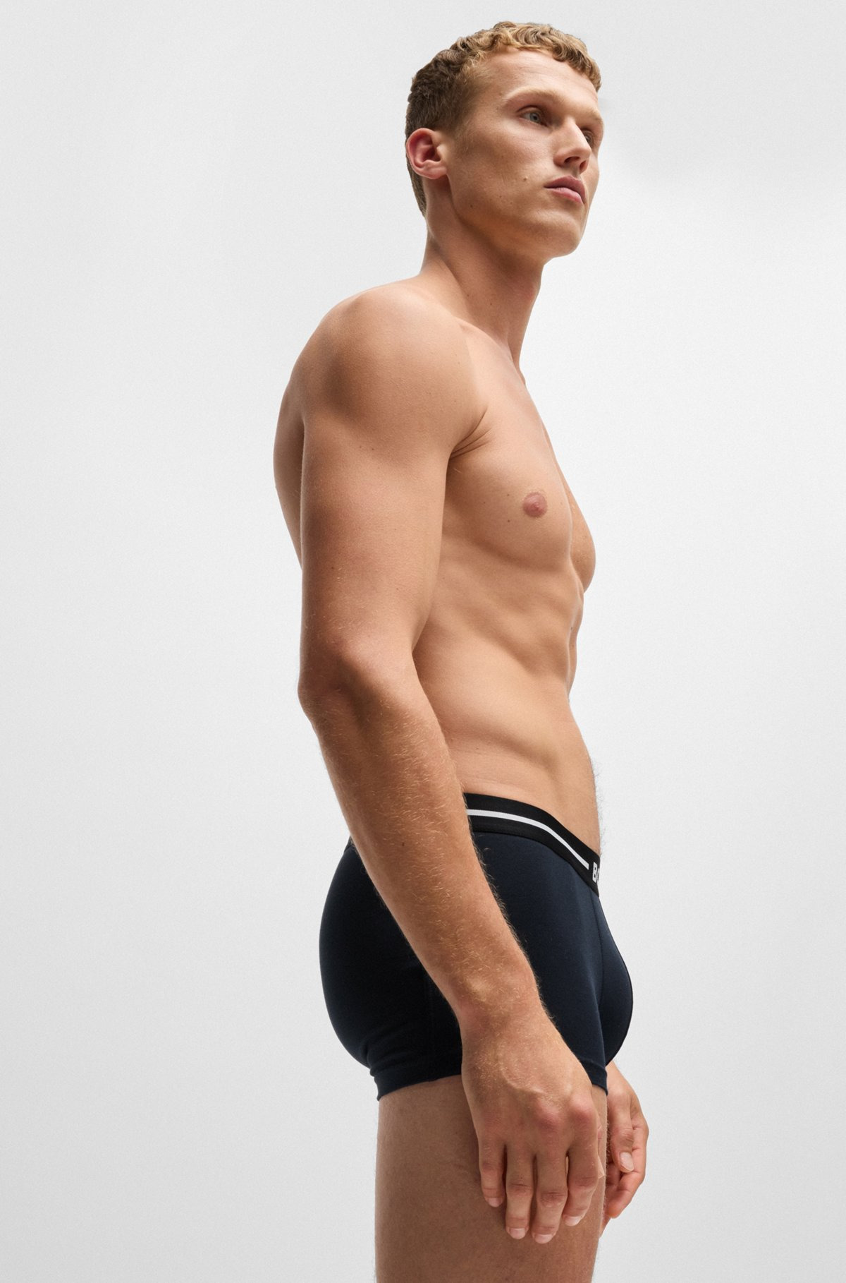 THREE-PACK OF STRETCH-COTTON TRUNKS WITH LOGO WAISTBANDS - 5