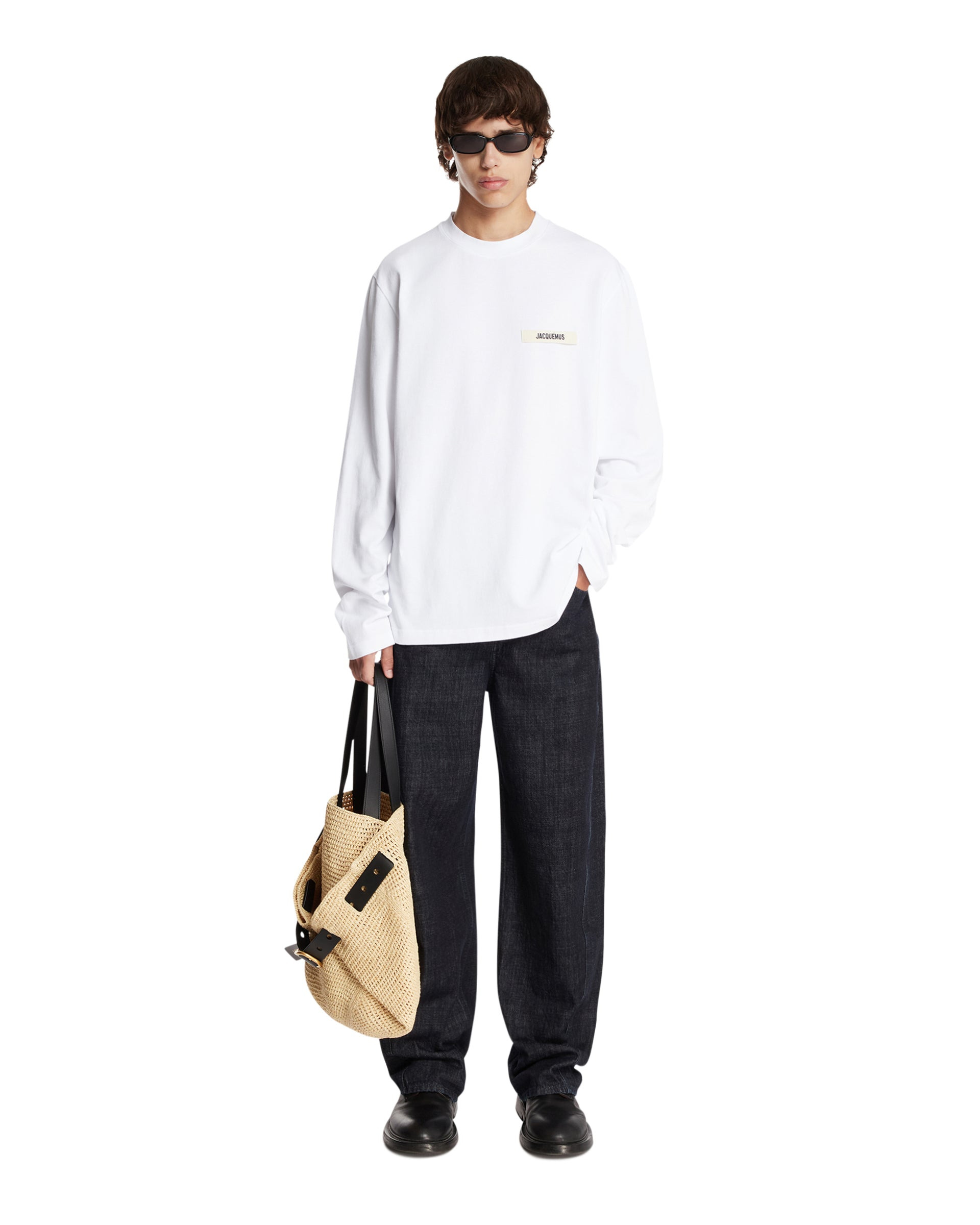 White Gros Grain Long Sleeve T-Shirt - 2