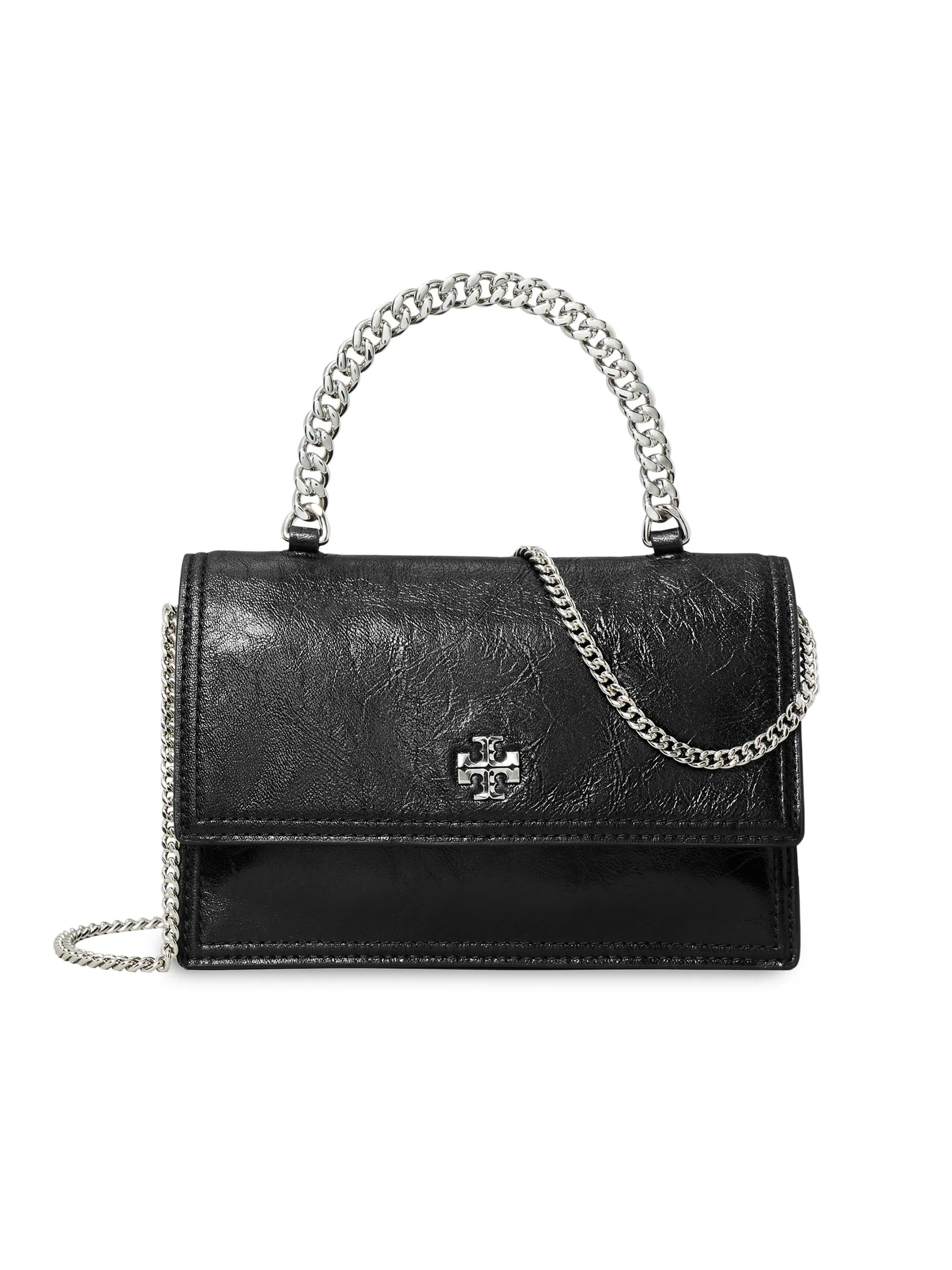 Women's Kira Mini Leather Top Handle Bag - Black - 1