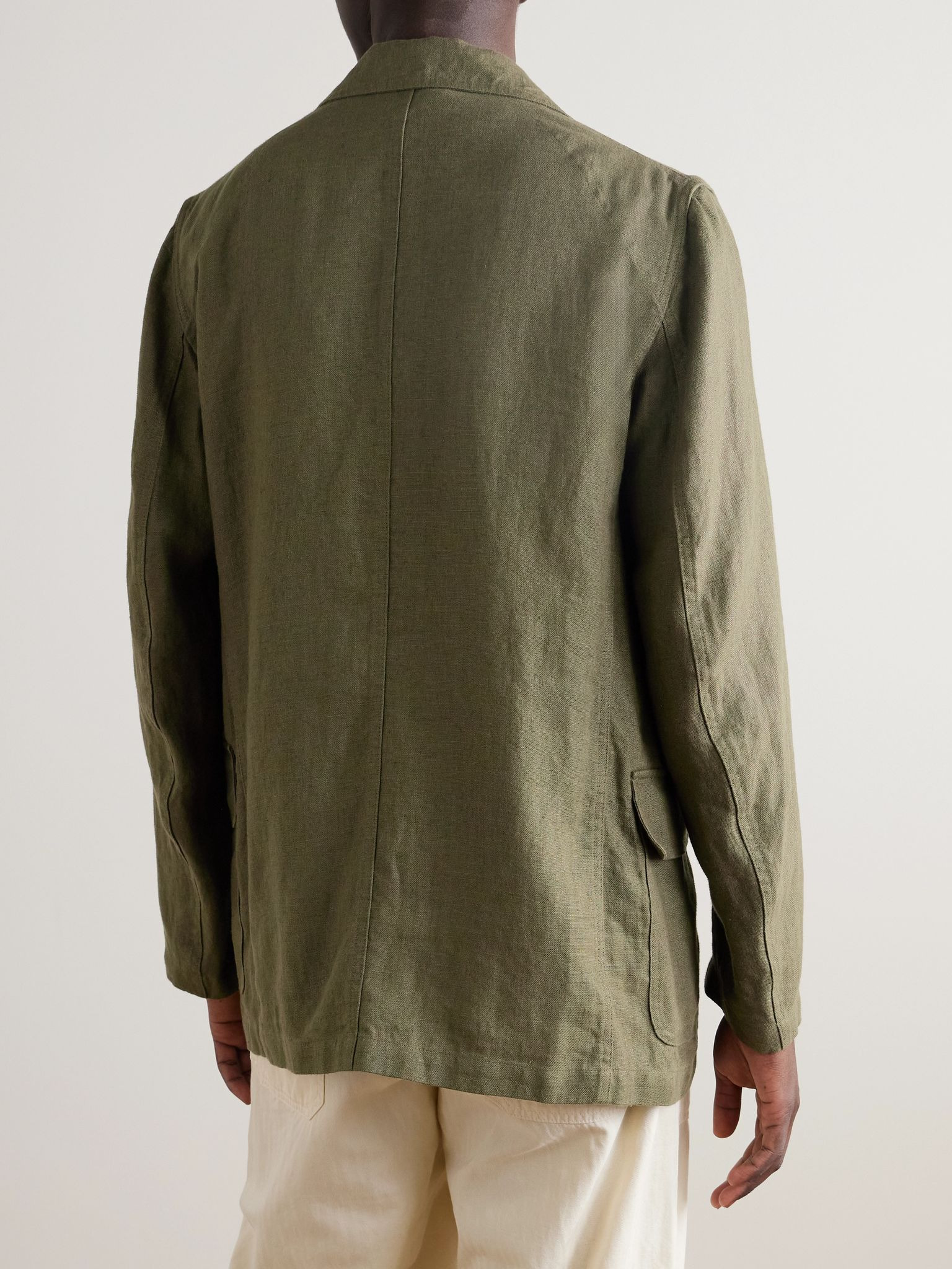 Mk. I Antique Games Unstructured Linen Blazer Army green - 3